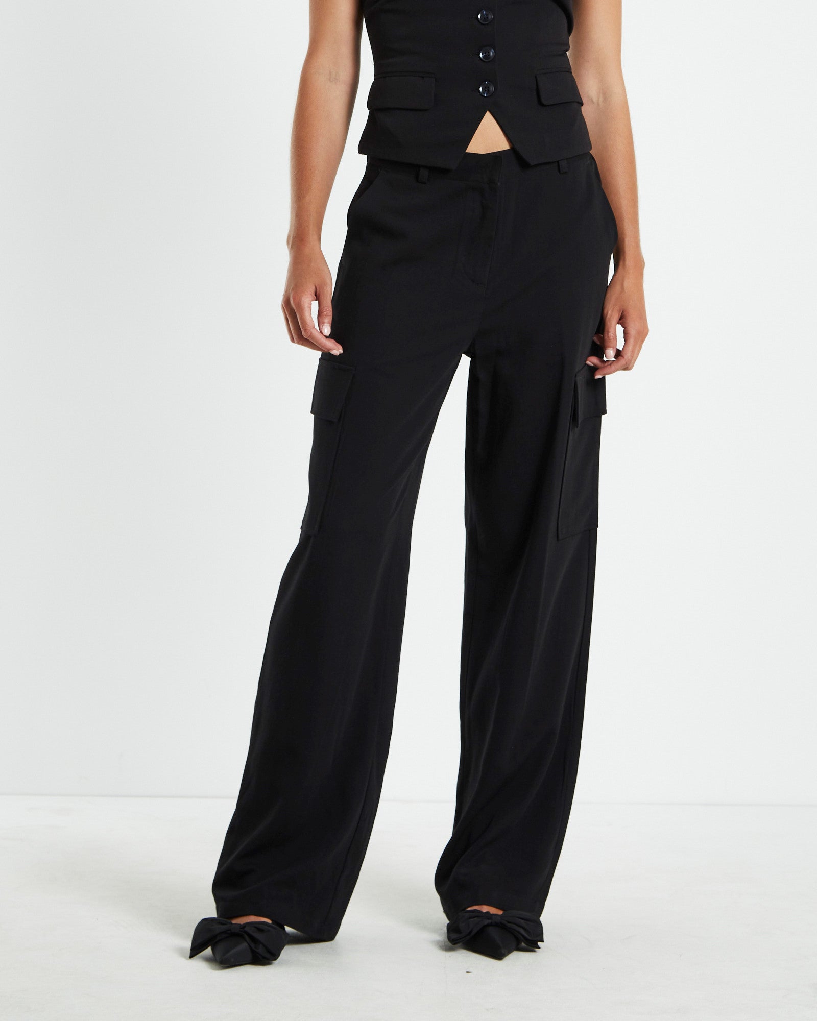 Brooklyn Low Rise Utility Suit Pants Black BLACK