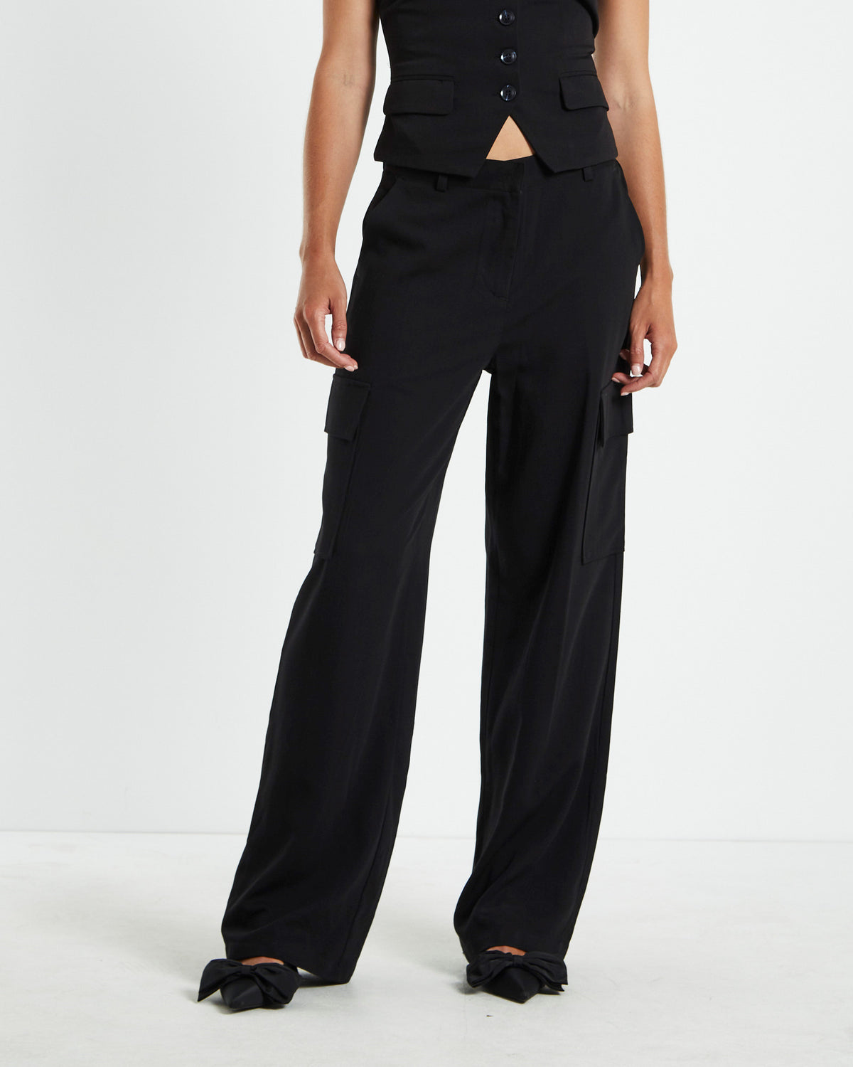Brooklyn Low Rise Utility Suit Pants Black BLACK