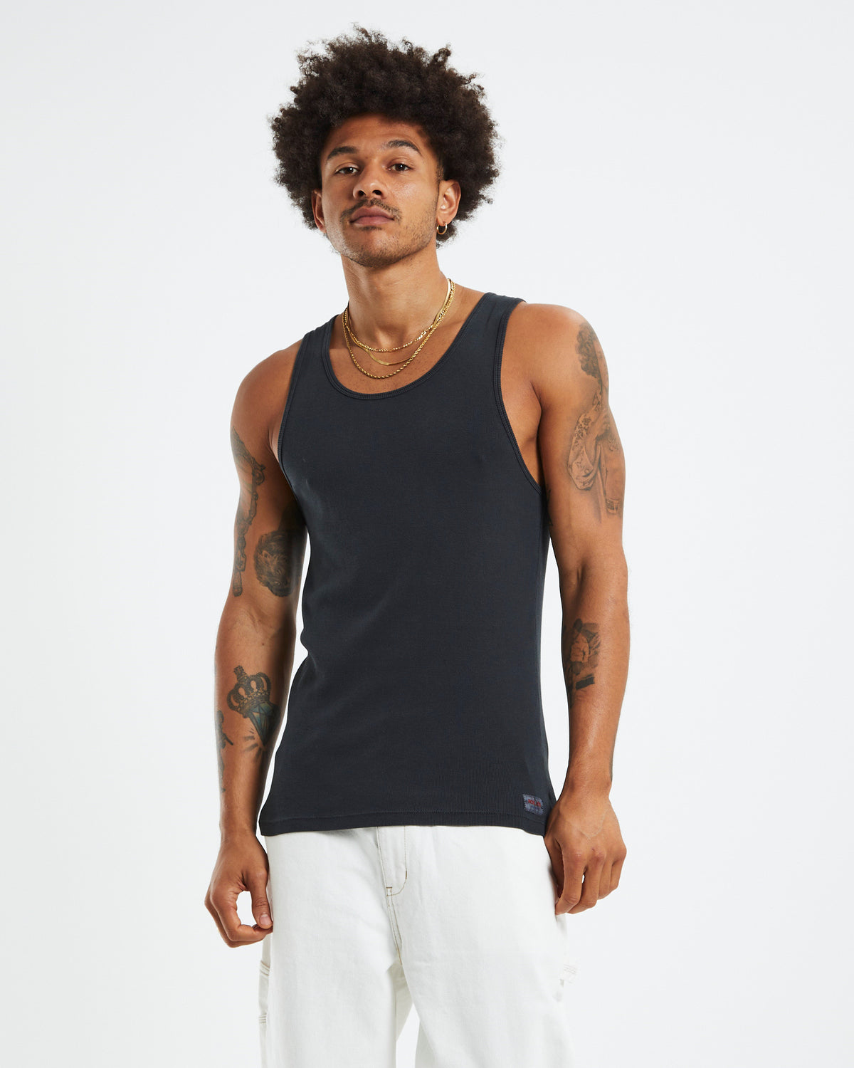 Trade Rib Tank Sulphur Black BLACK