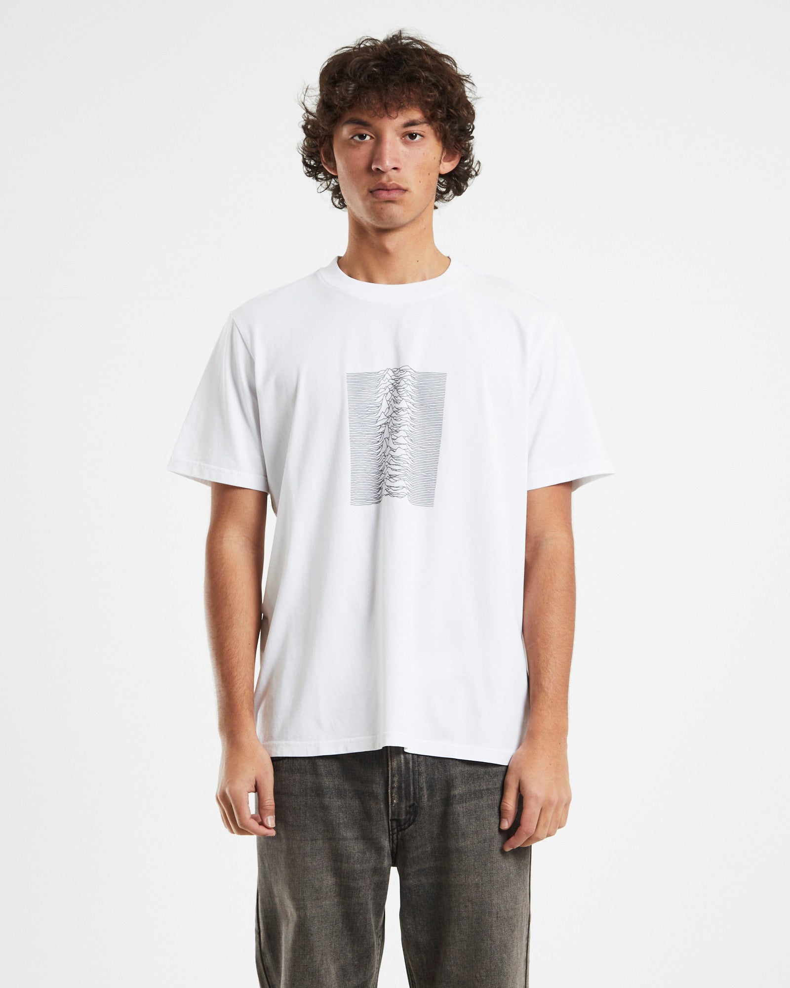 Joy Division Unknown Pleasures Band T-shirt White WHITE