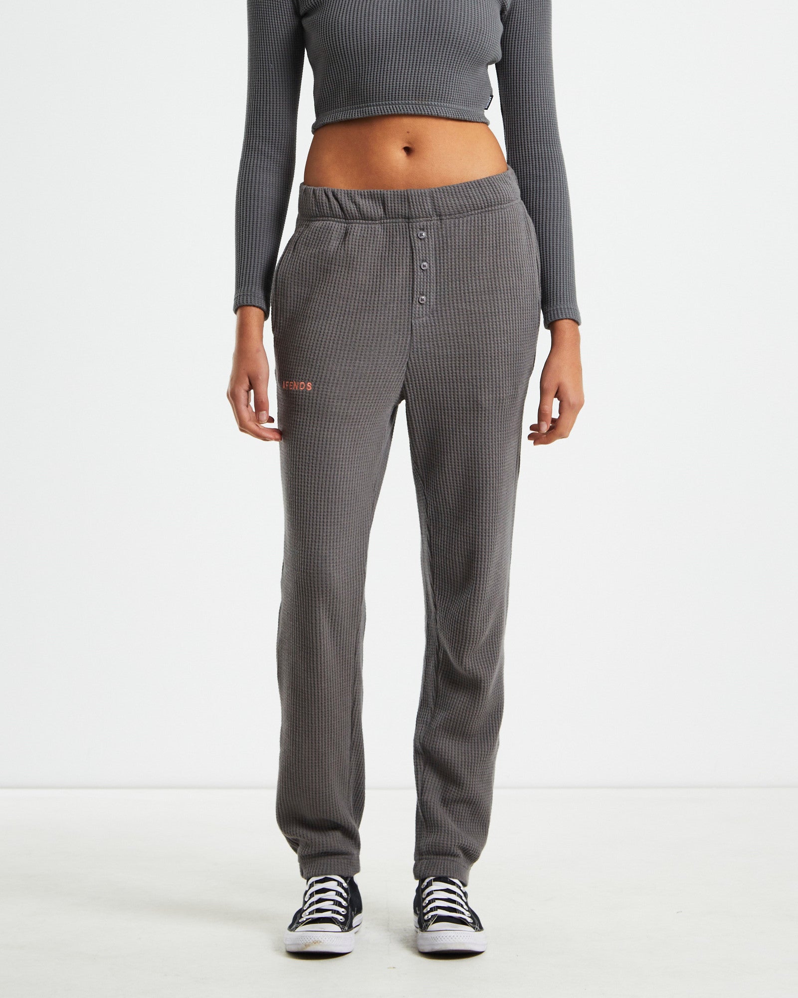 Recycled Waffle Track Pants Steel Grey GREY