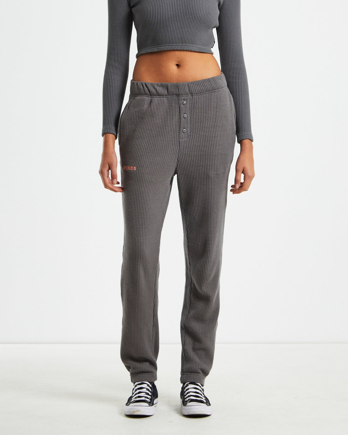 Recycled Waffle Track Pants Steel Grey GREY