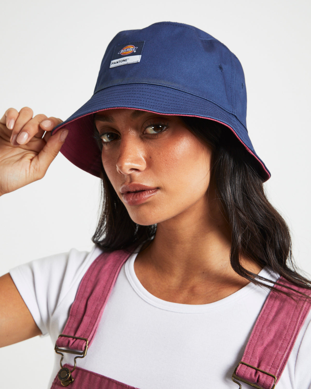 Reversible Bucket Hat in Dark Denim and Malaga BLUE