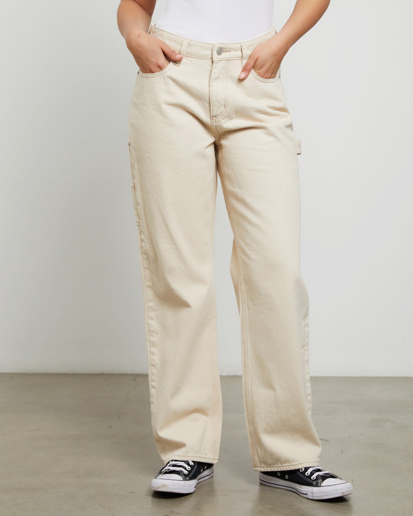 90s Mid Baggy Jeans in Organic Ecru