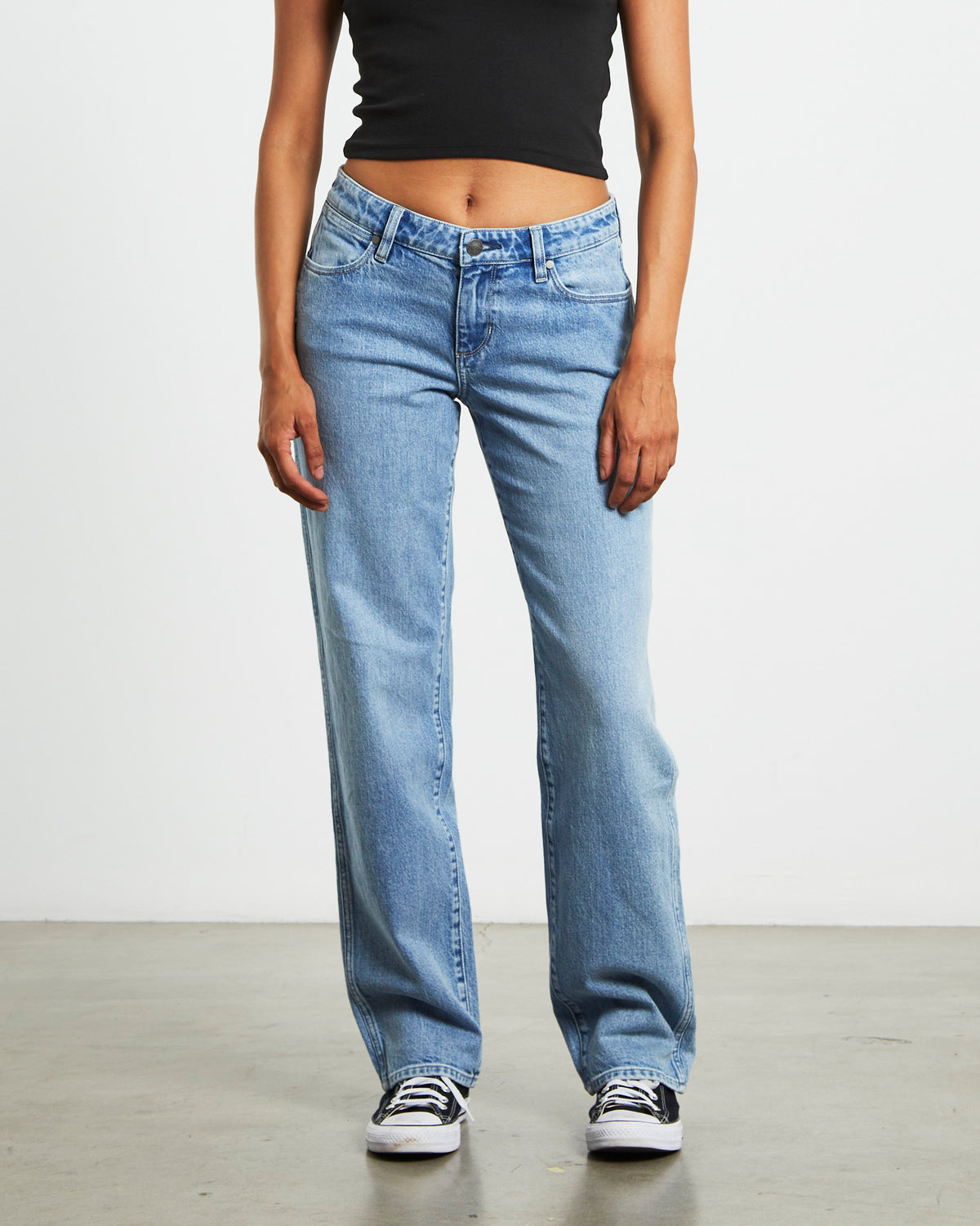 Low Rise Claudia Straight Denim Jeans Cloudy DENIM