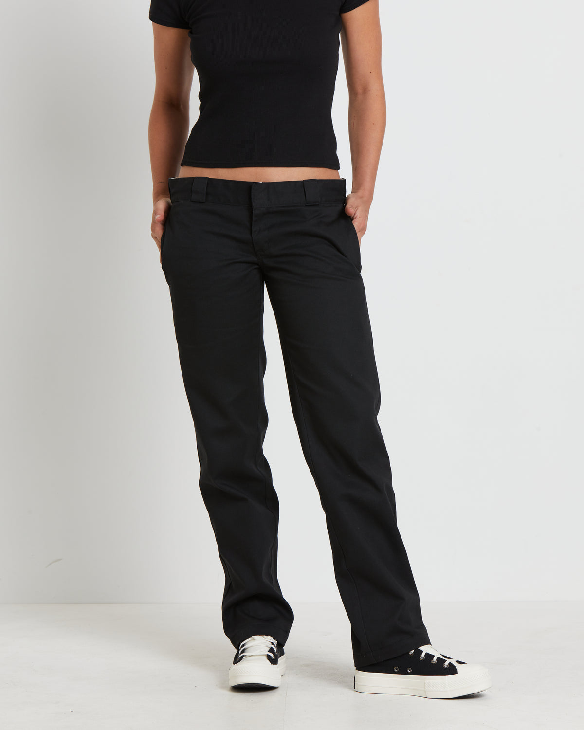 875 Washed Low Rider Pants in Black BLACK