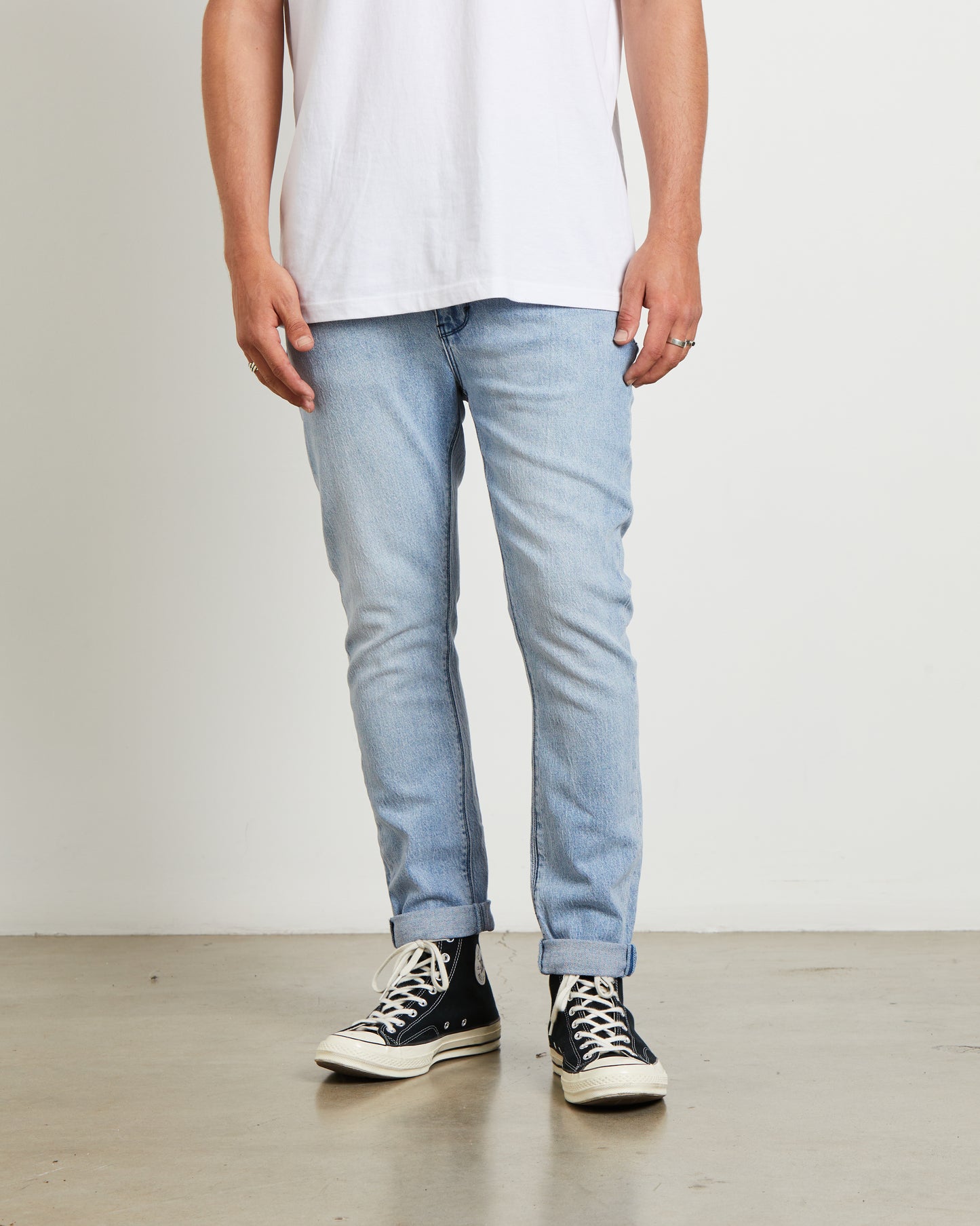 A Dropped Slim Denim Jeans in Rossi Blue