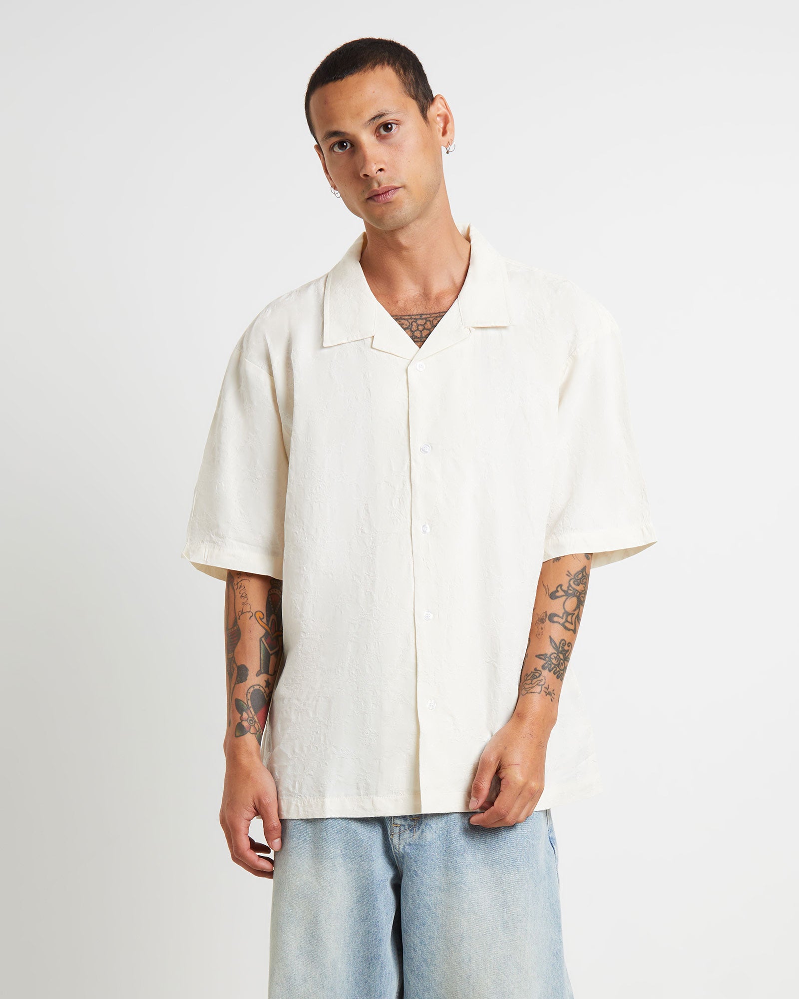 CA Tension Short Sleeve Shirt in Bone BONE