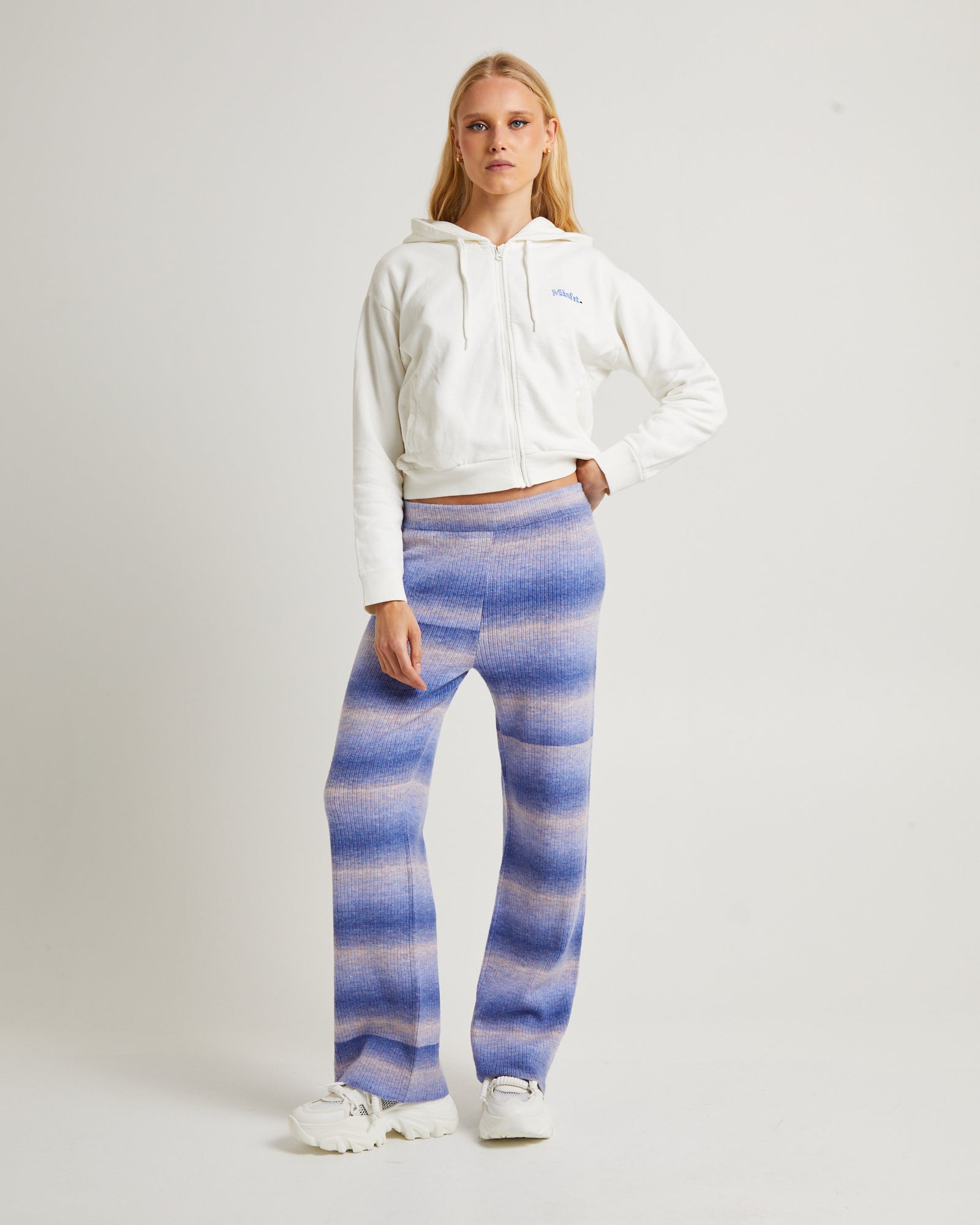 Pnoom Wide Leg Knit Pants Powder Blue WASHED VIOLET