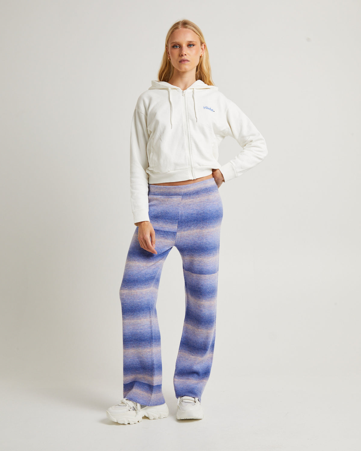 Pnoom Wide Leg Knit Pants Powder Blue WASHED VIOLET