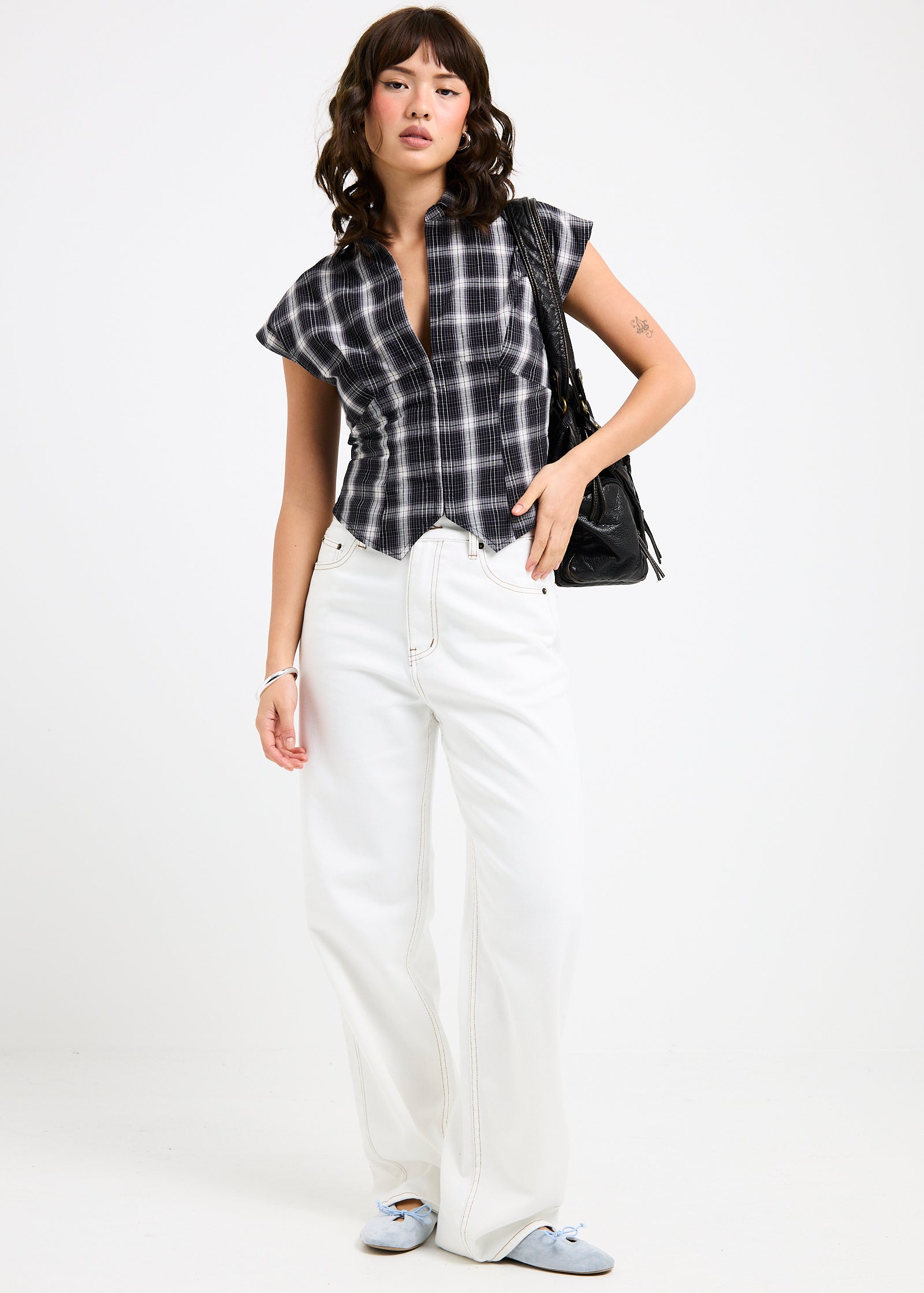 Tayla High Straight Denim Jeans WHITE