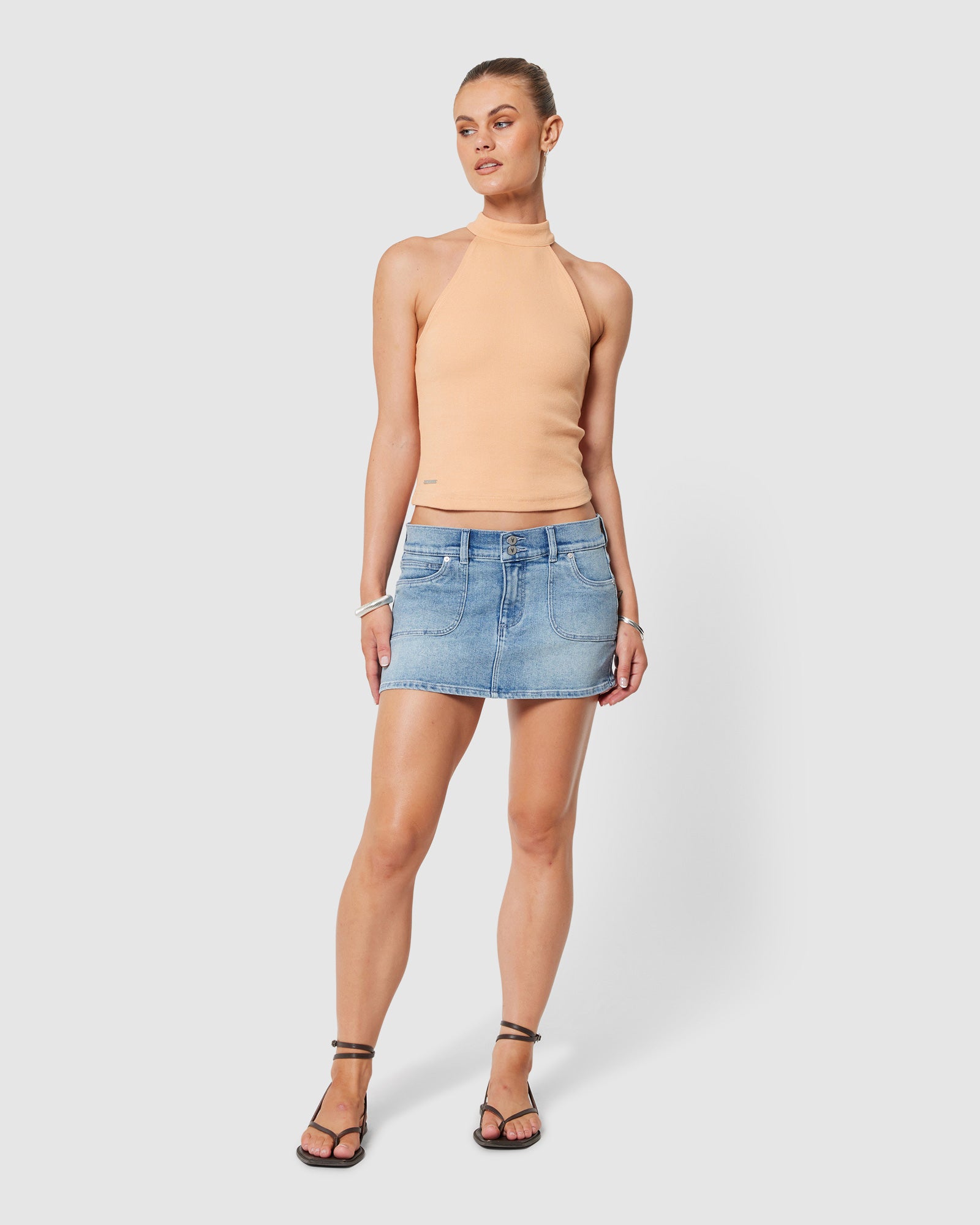 99 Low Denim Skirt Willa LIGHT VINTAGE BLUE