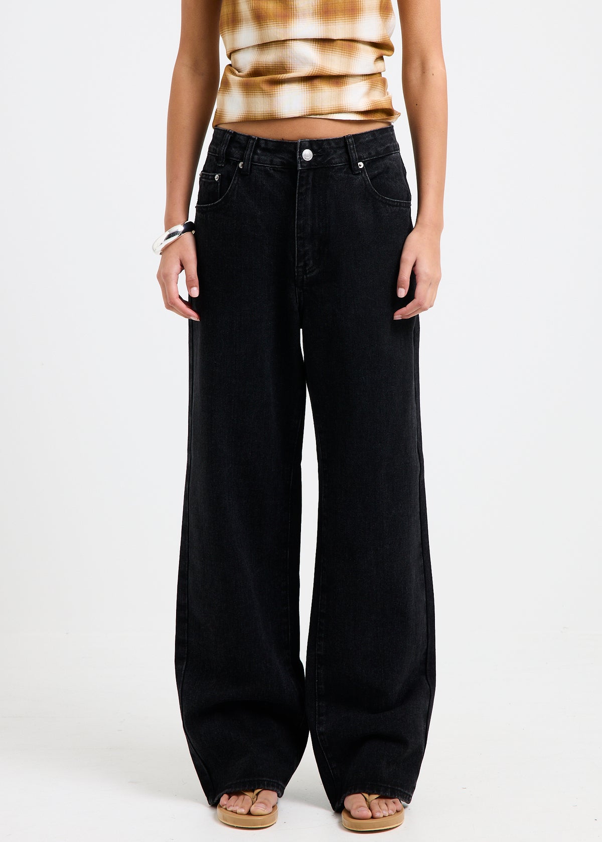 Bobby Baggy Dad Denim Jeans FLAT OUT BLACK