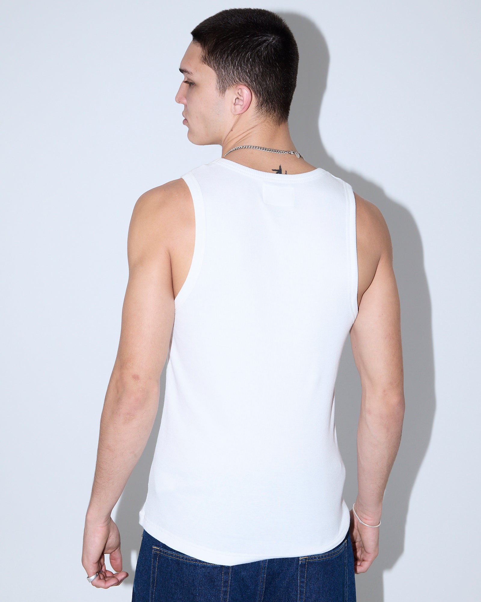 Ribbed Singlet WHITE