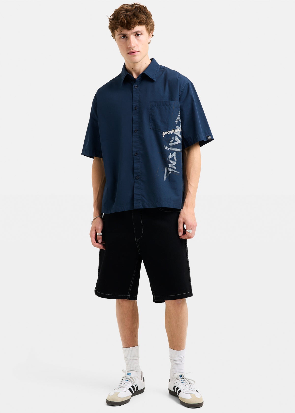 Knocker Contrast Stitch Jort AFTER BLACK