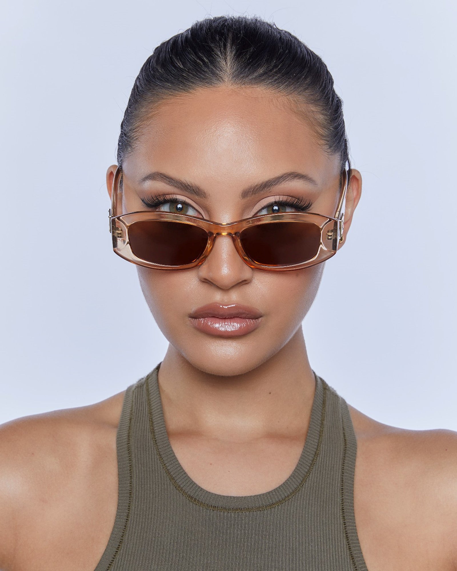 Inez Sunglasses Crystal Tan Brown Mono BROWN