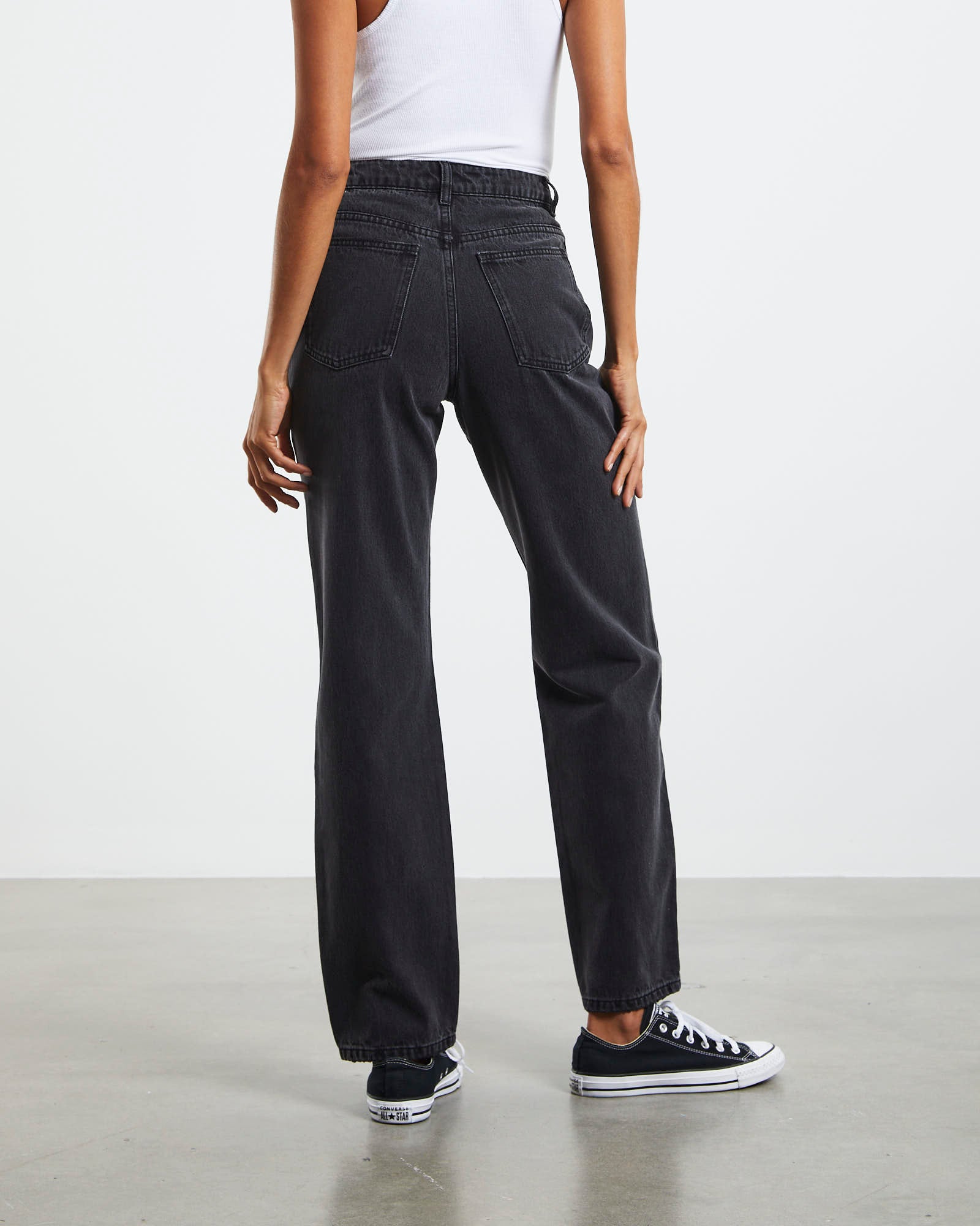 Brandi High Rise Straight Leg Jeans Vintage Black BLACK