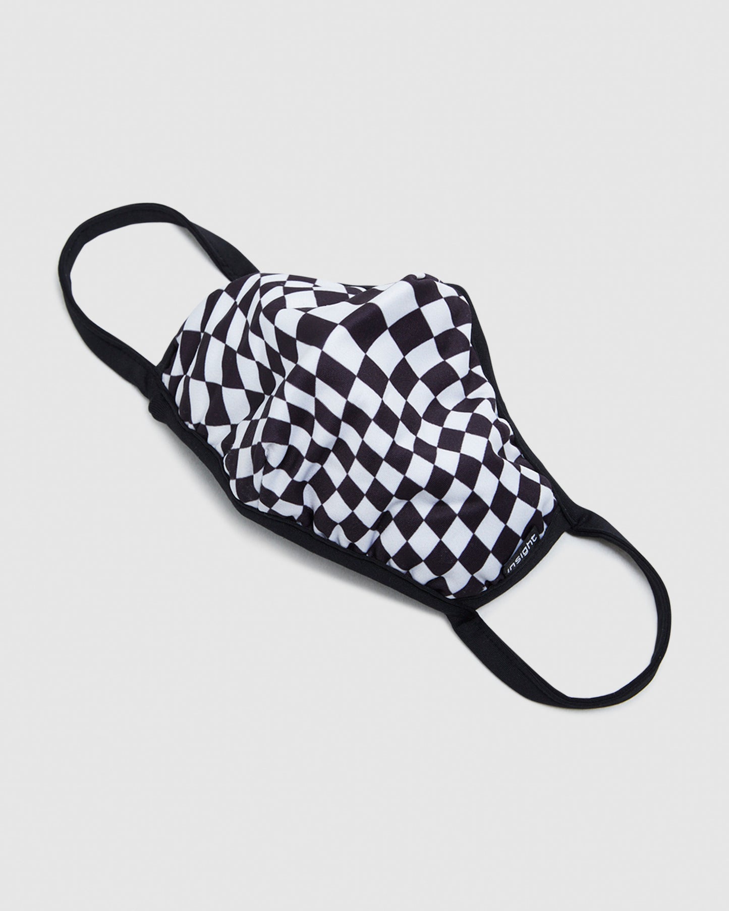 Tripped Out Check Face Mask Black/White