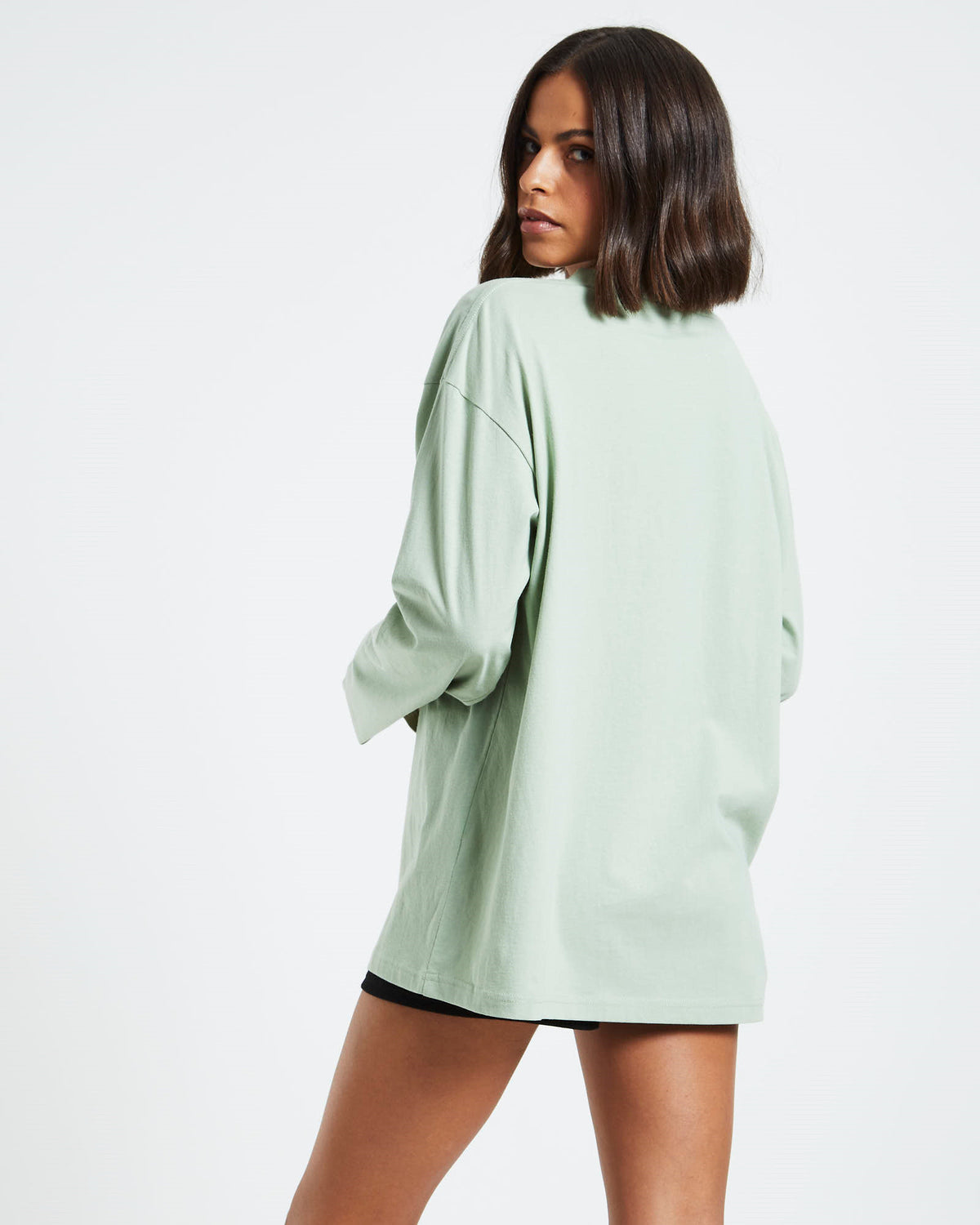 Vintage Wash Long Sleeve T-Shirt Dusty Sage Green GREEN