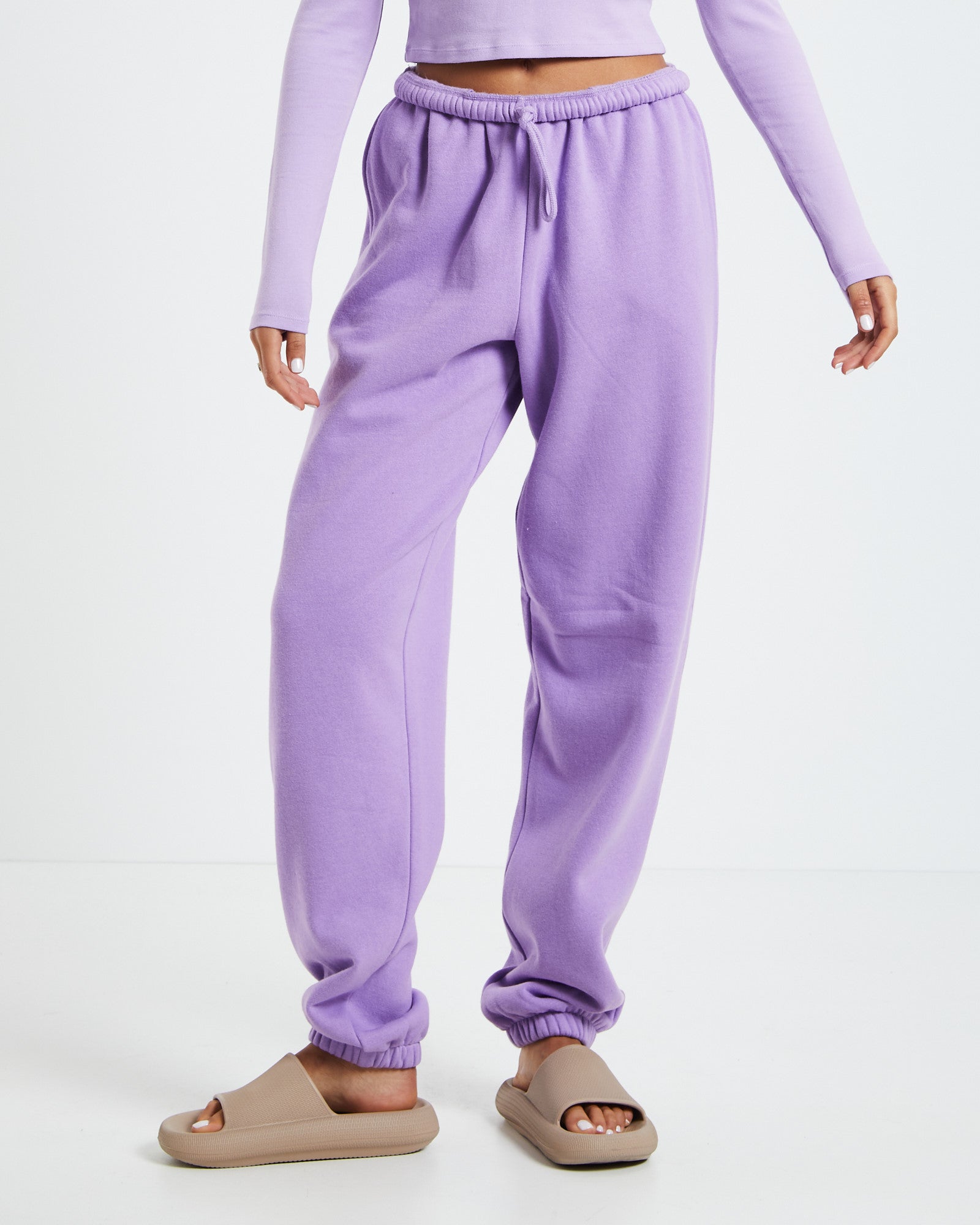 Relaxed Fleece Joggers Purple PURPLE