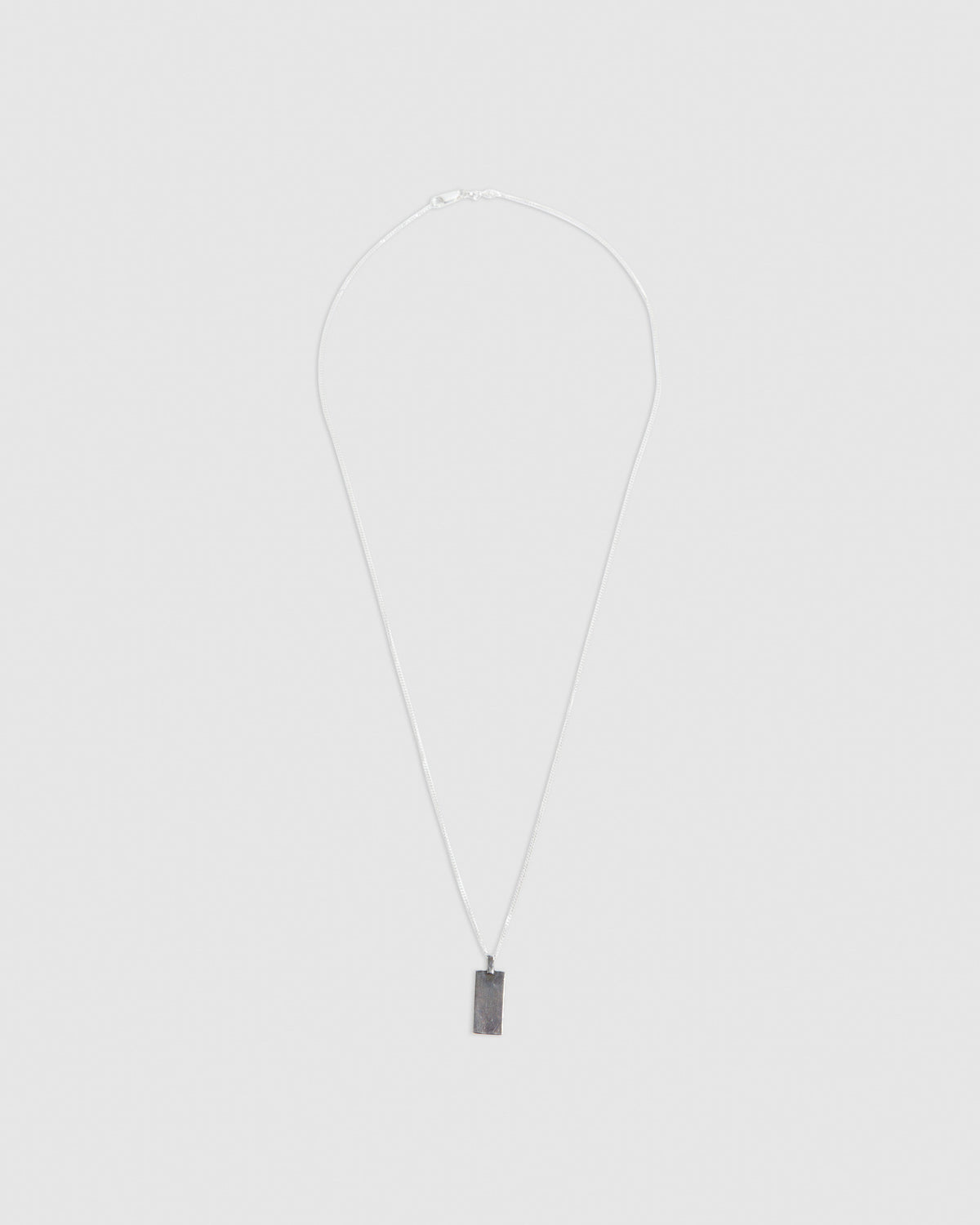 Plain Rectangle Pendant Necklace Silver SILVER