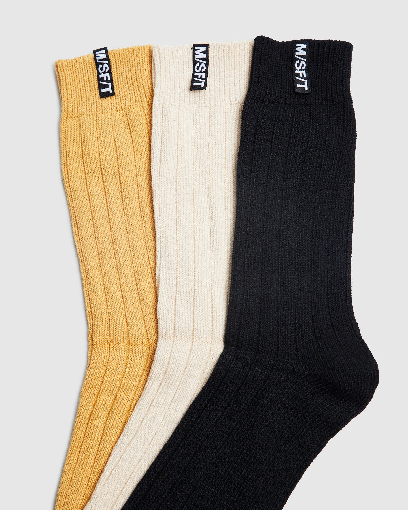 Concede Organic Socks Washed Mustard/Off White/Black ASST