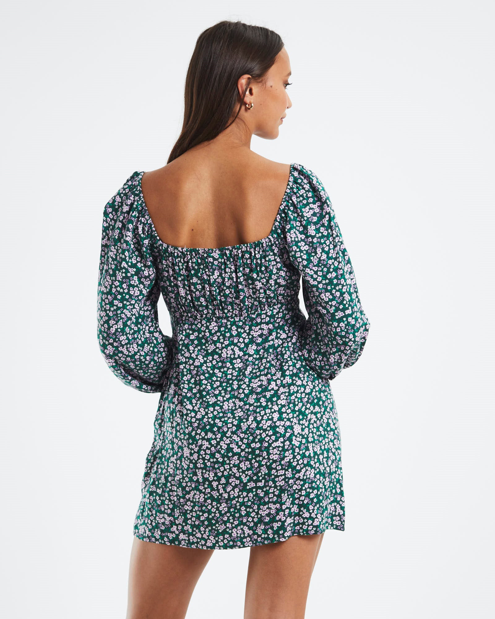 Callie Meadow Puff Sleeve Mini Dress Floral ASSORTED