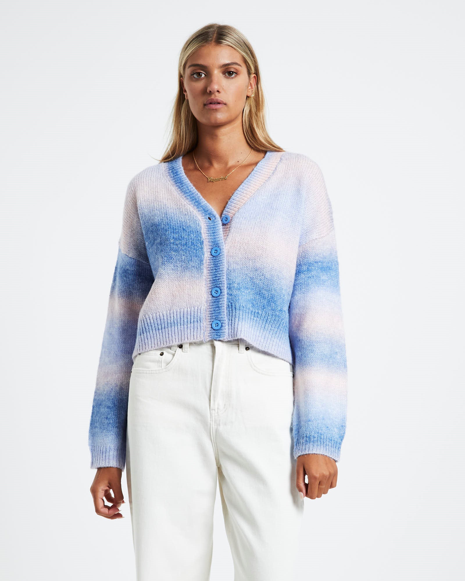 Nelly Space Dye Slouch Cardigan Blue ASSORTED
