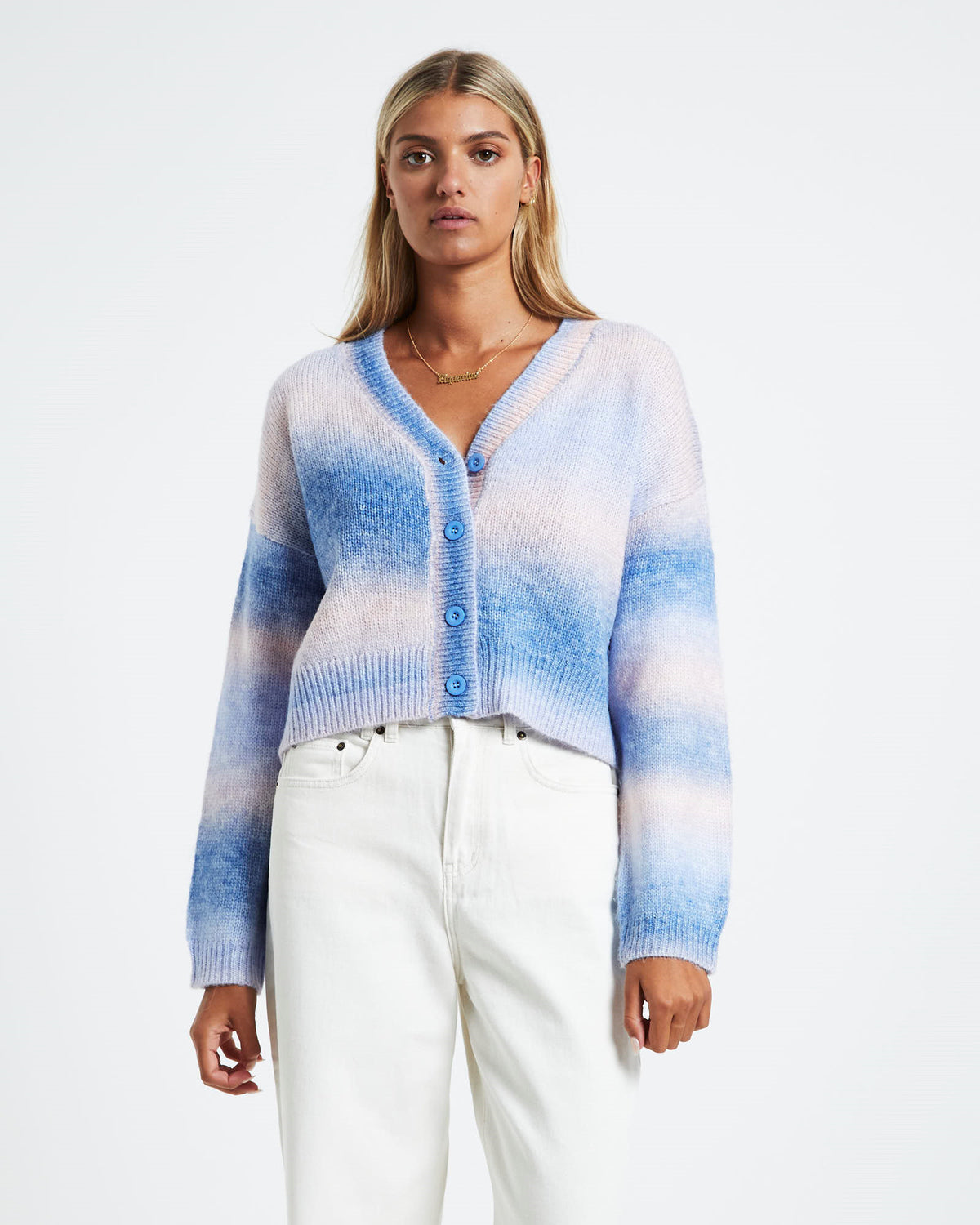 Nelly Space Dye Slouch Cardigan Blue ASSORTED