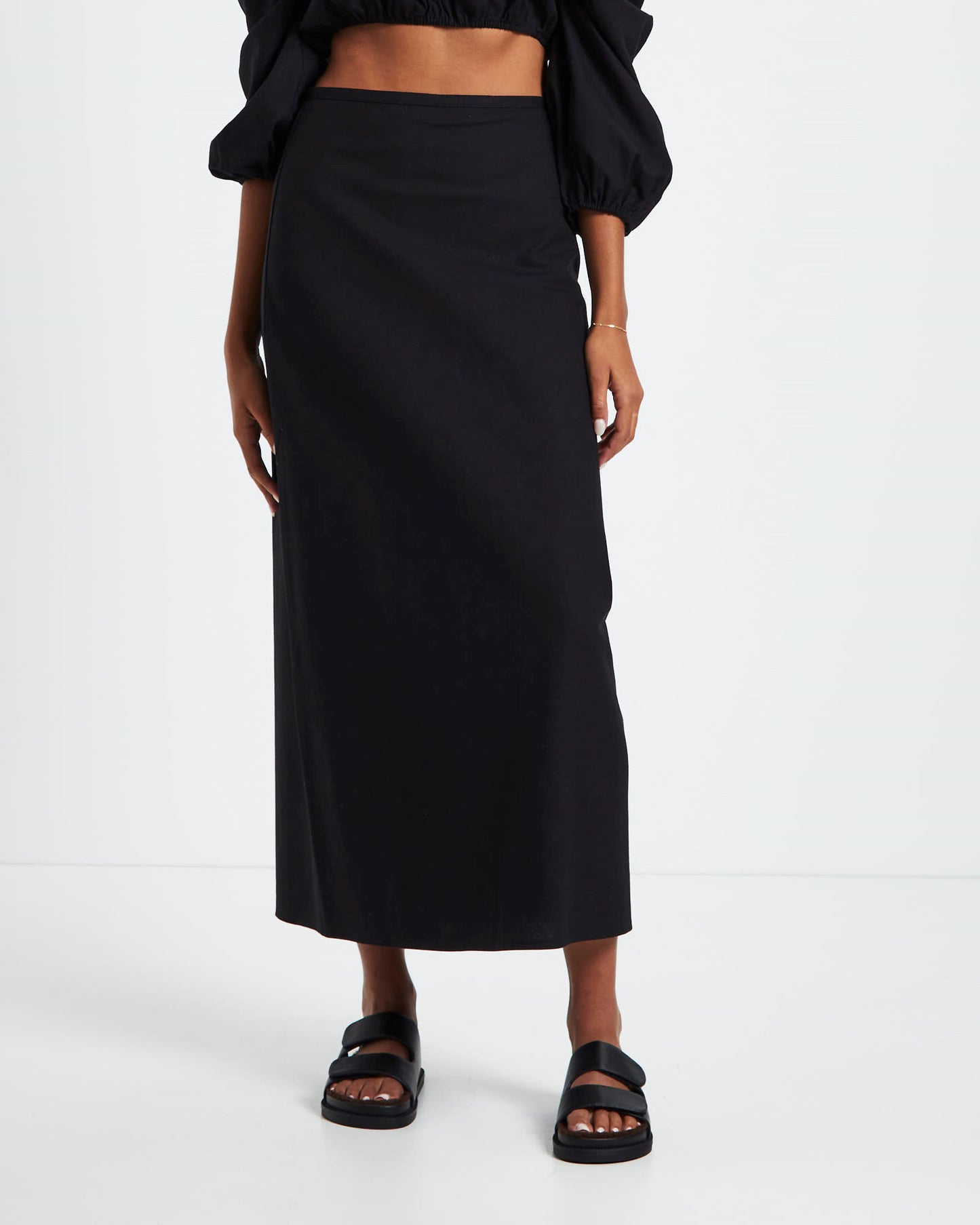 Ellie Linen Maxi Skirt Black