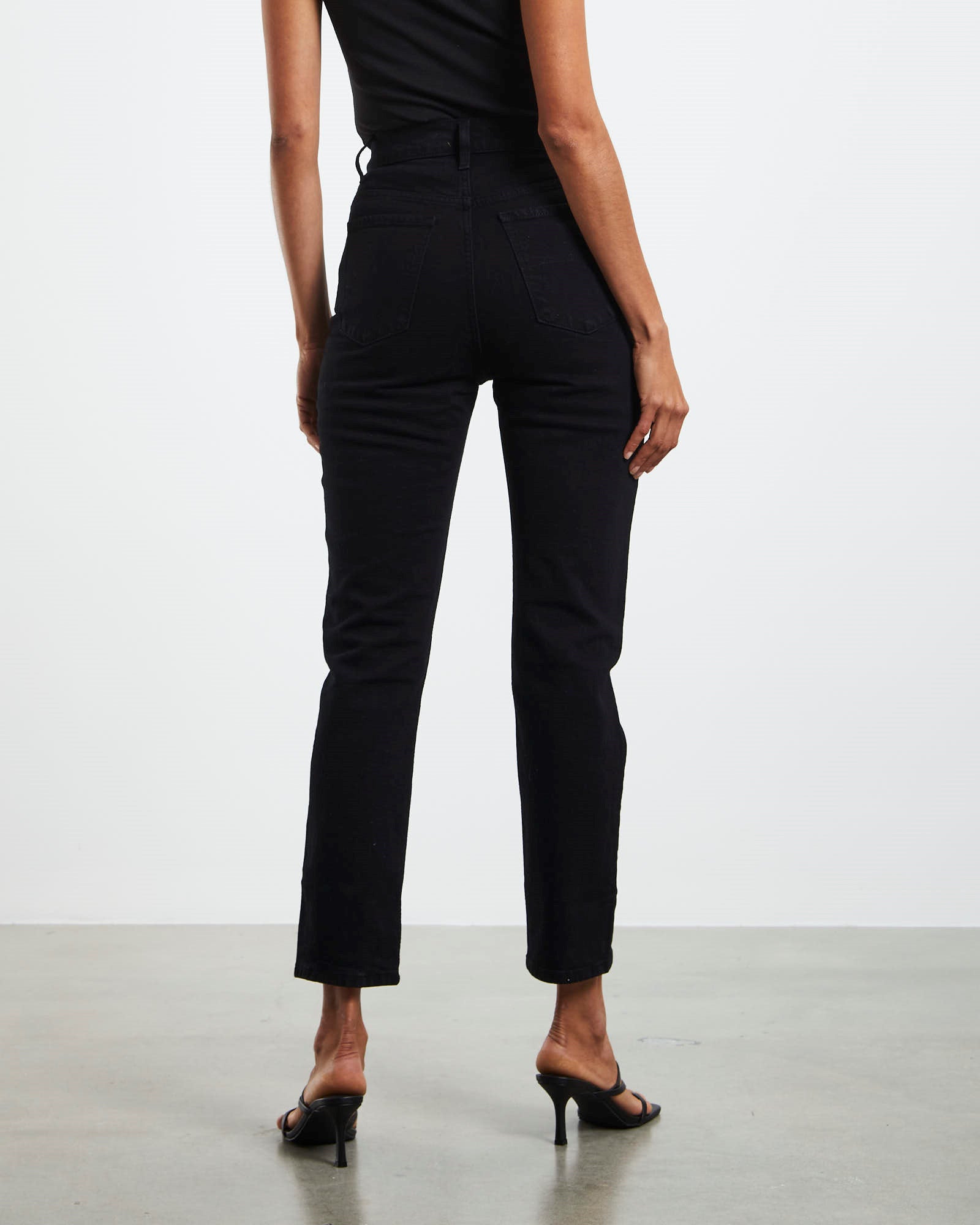 Frankie Mom Ankle Jeans Pitch Black BLACK