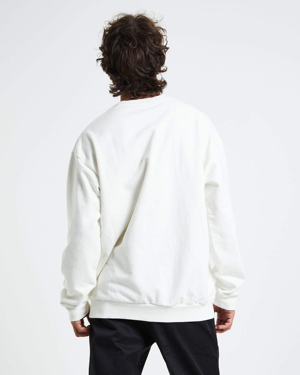 Wonder Fruit Crew Fleece Jumper Washed White WHITE