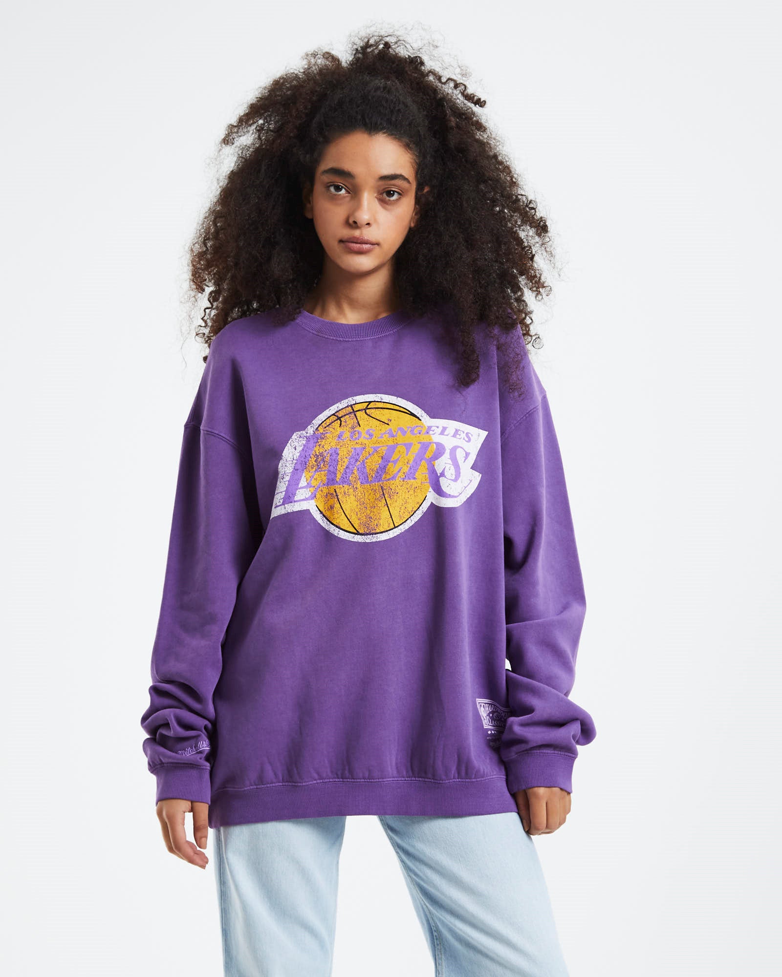 LA Lakers Vintage HWC Big Logo Crew Jumper Faded Purple FADED PURPLE