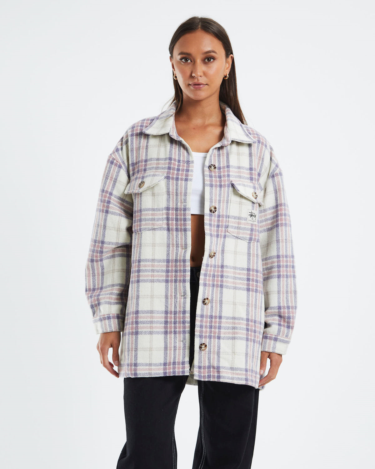 Harley Jacket Off White Check OFF WHITE