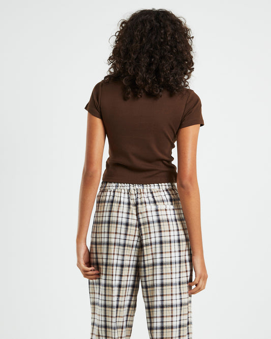 Graffiti Rib Tee Brown