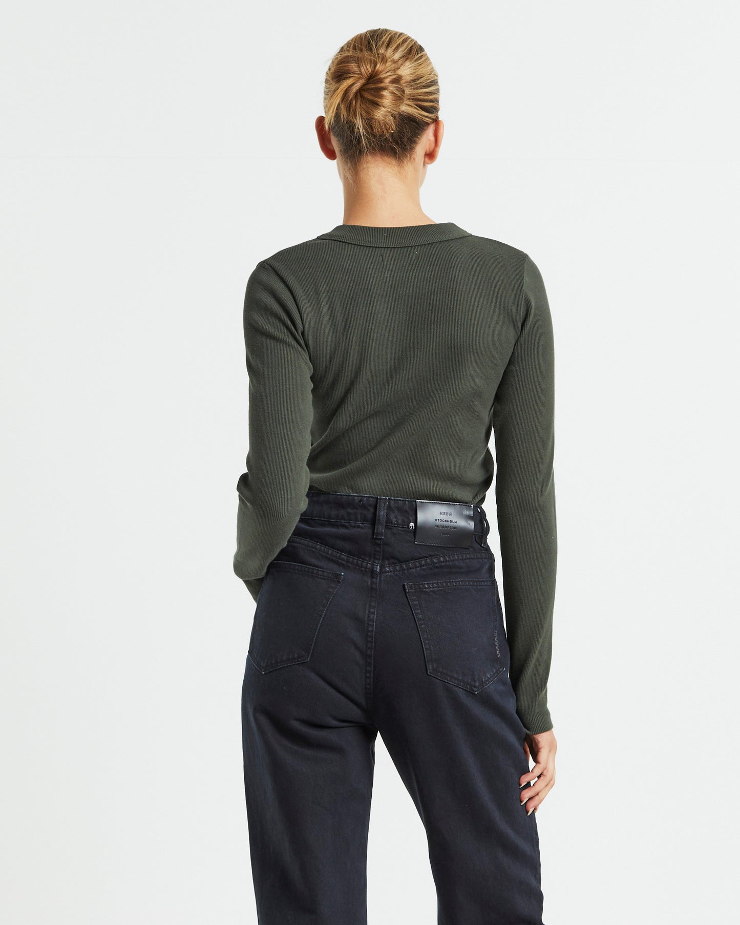 Jonesy Long Sleeve Top Dark Military Green