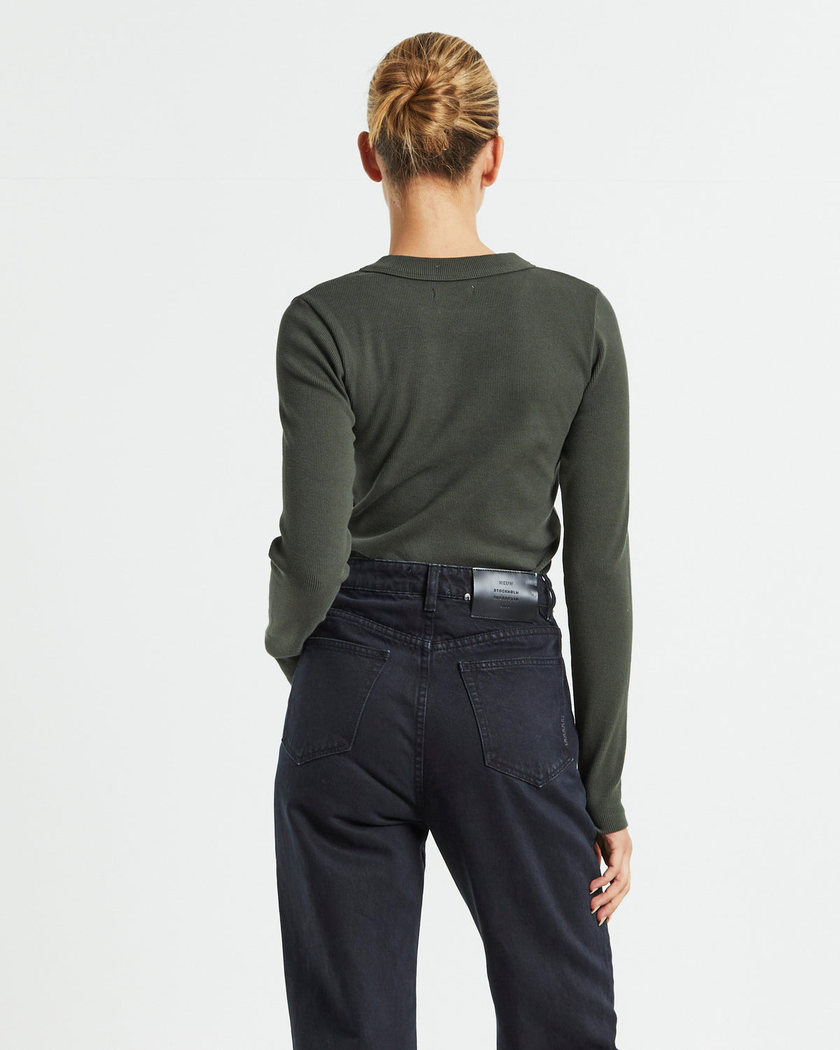 Jonesy Long Sleeve Top Dark Military Green GREEN