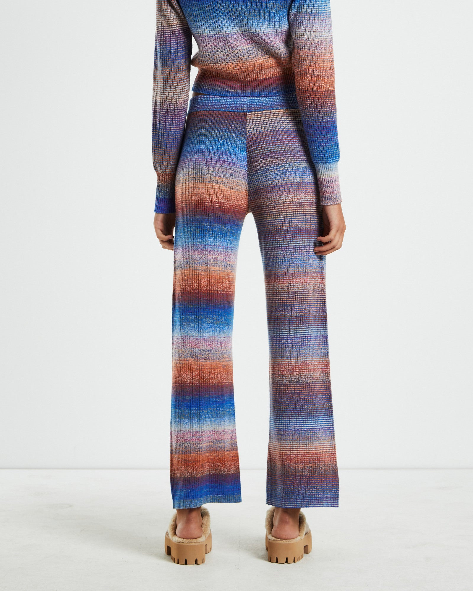 Pnoom Wide Leg Knit Pants Powder Blue ASSORTED
