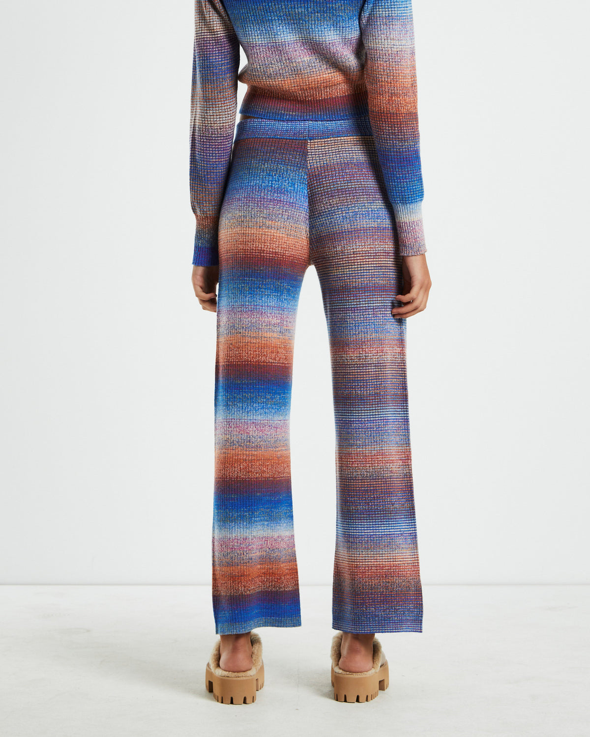 Pnoom Wide Leg Knit Pants Powder Blue ASSORTED