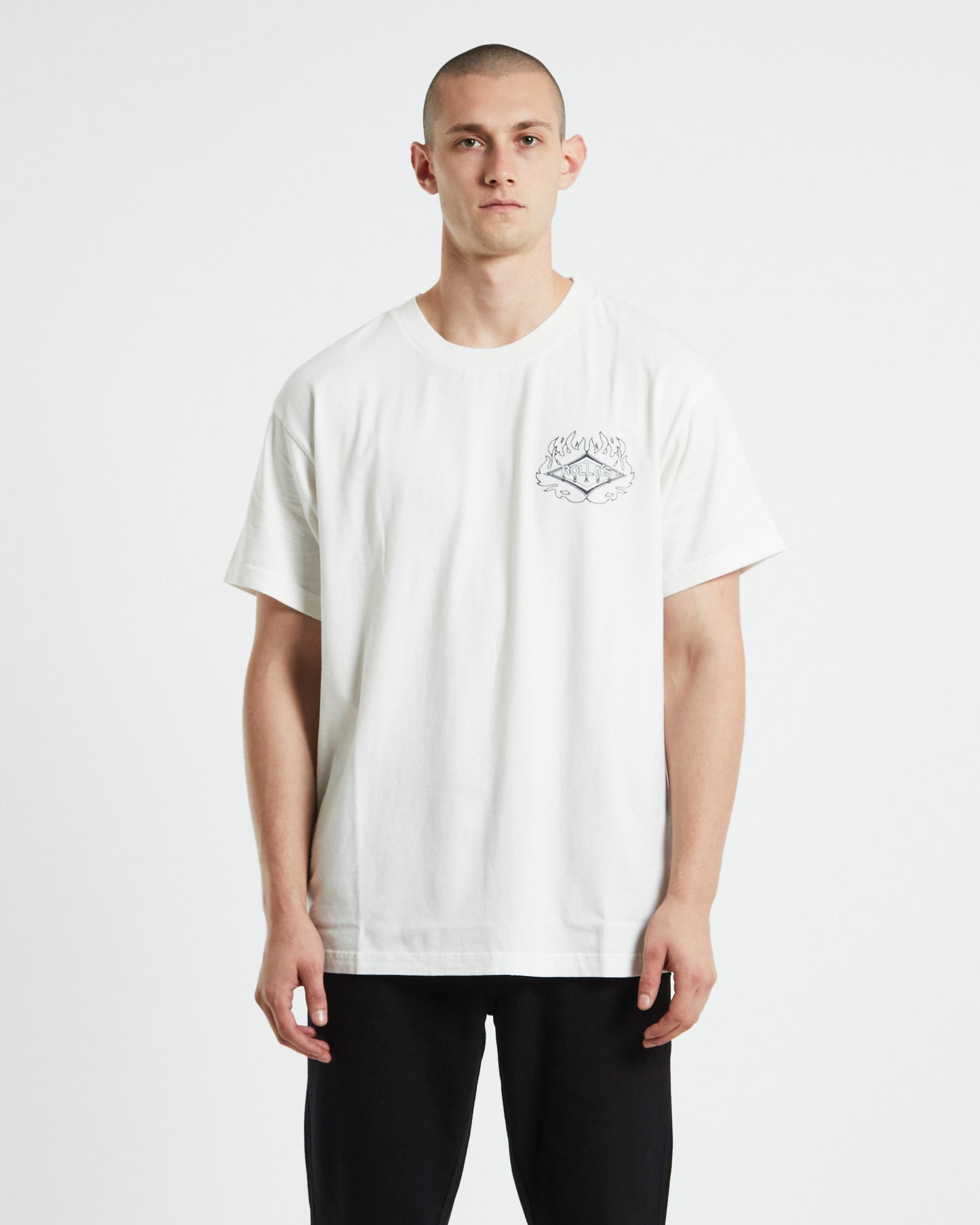Heavy Fire Diamond T-shirt Vintage White
