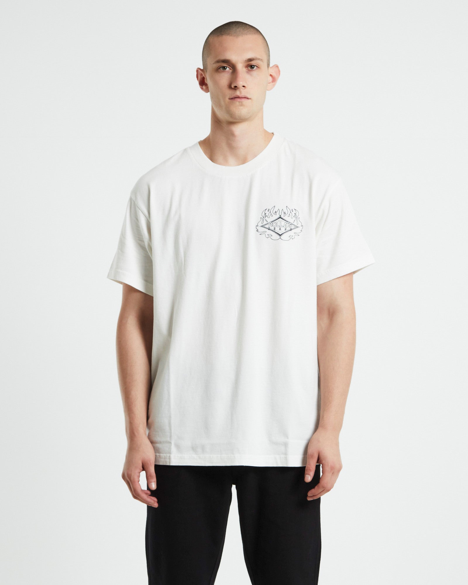 Heavy Fire Diamond T-shirt Vintage White WHITE