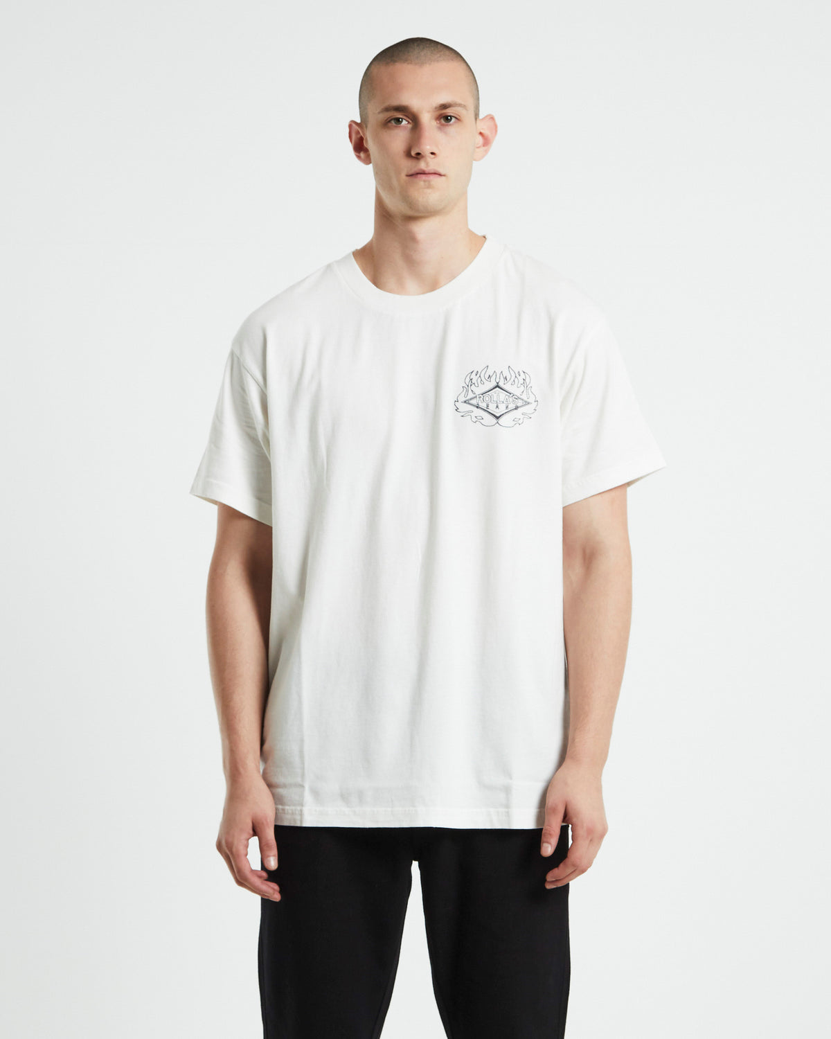 Heavy Fire Diamond T-shirt Vintage White WHITE
