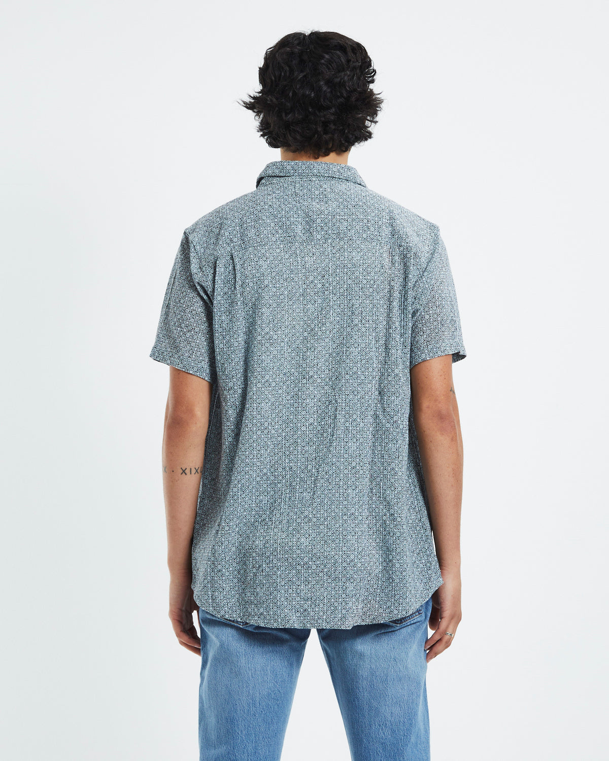 Bon Tiki Short Sleeve Shirt Smoke Blue BLUE