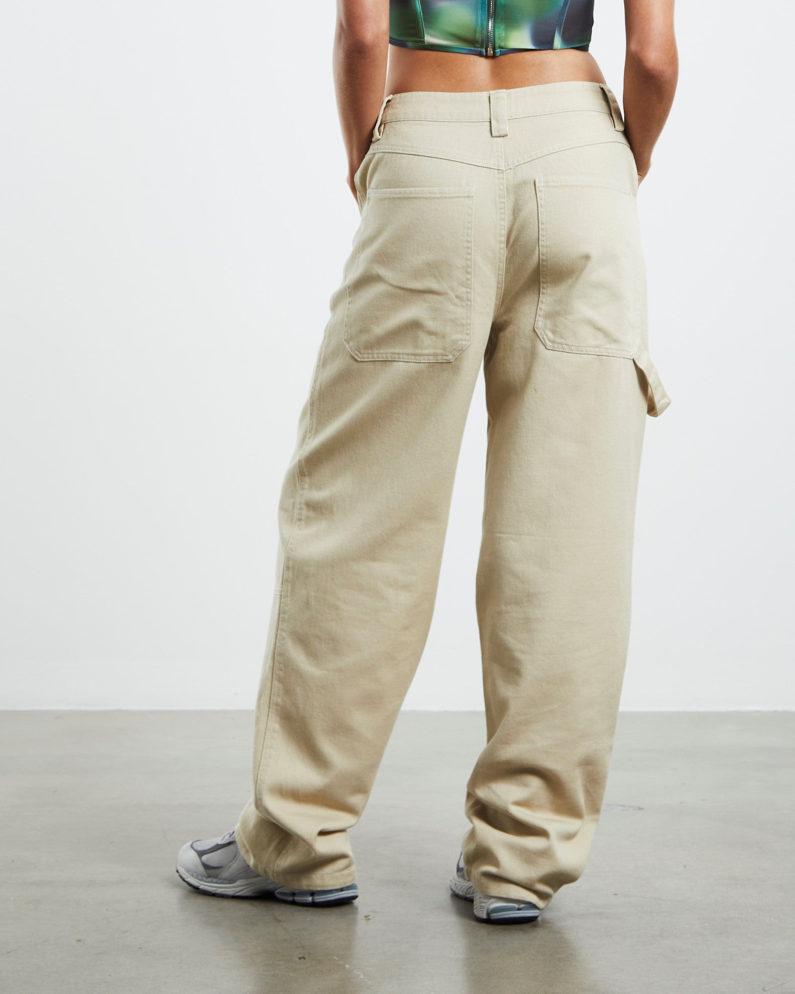 Ash Panelled Carpenter Pants Beige BEIGE