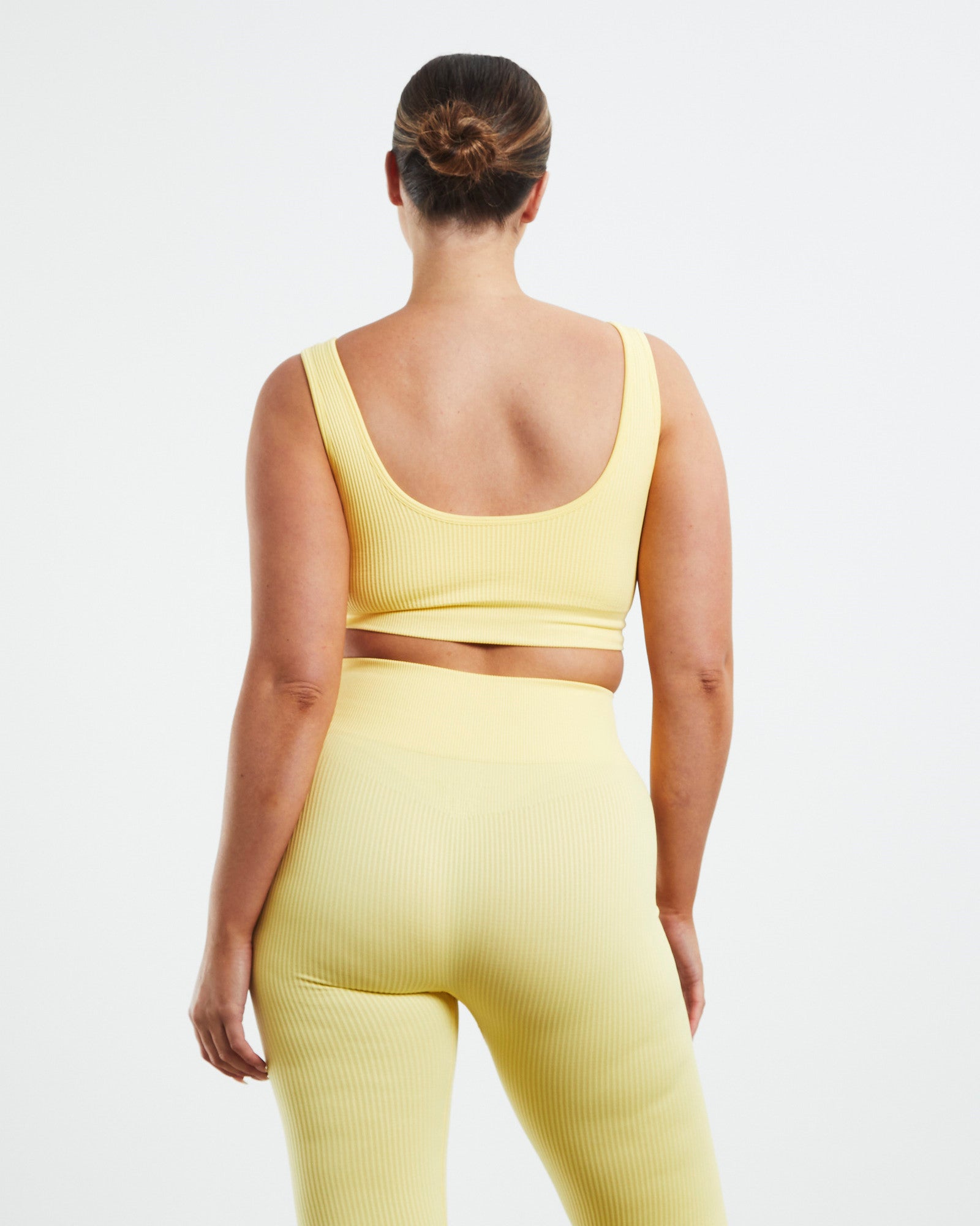 Scoop Neck Sports Crop Lemon Yellow LEMON