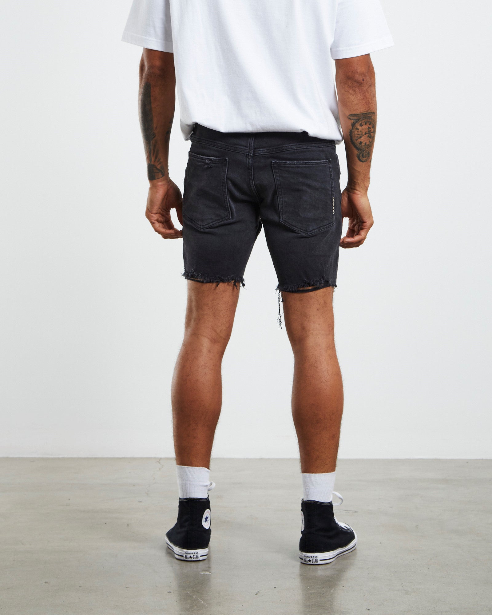 Ray Denim Shorts Washed Space Black BLACK