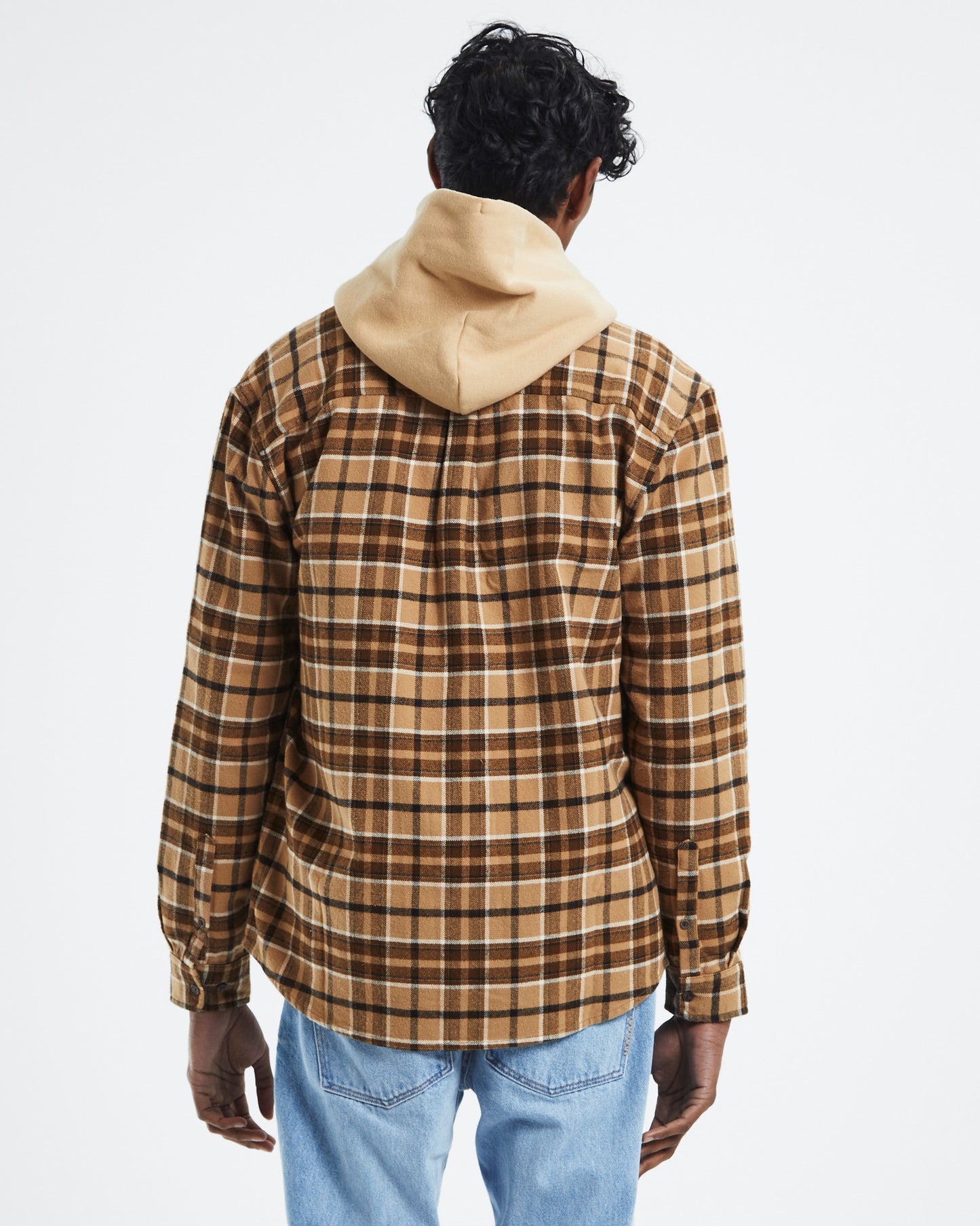 Flanny Check Shirt Tan Check