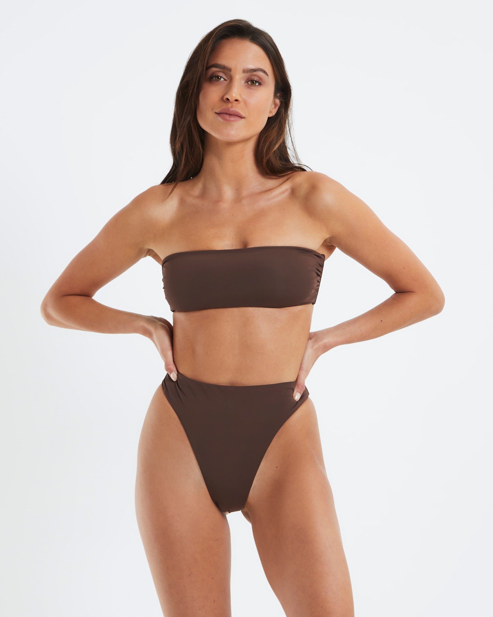 Bandeau Bikini Top Coffee Brown BROWN