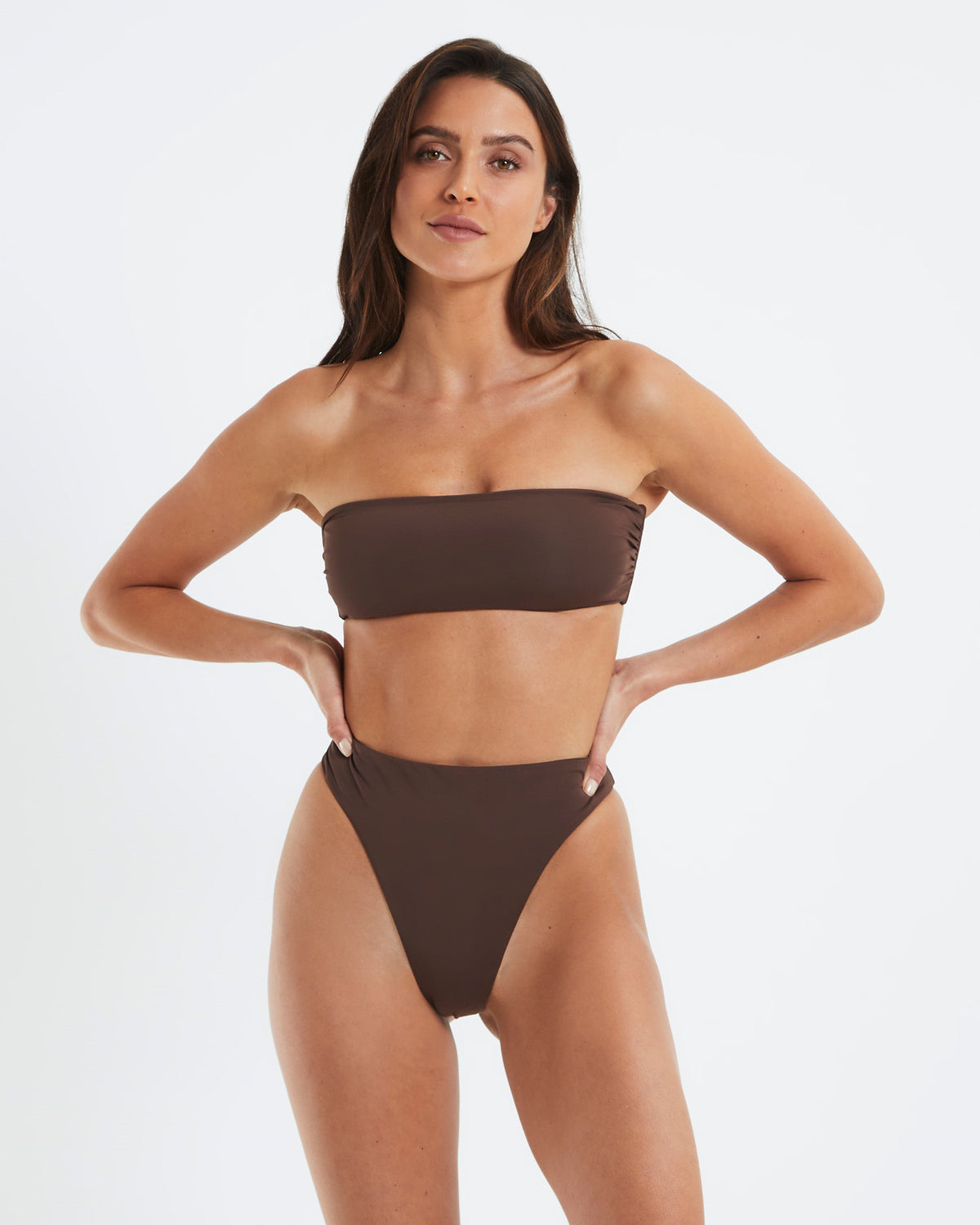 Bandeau Bikini Top Coffee Brown BROWN