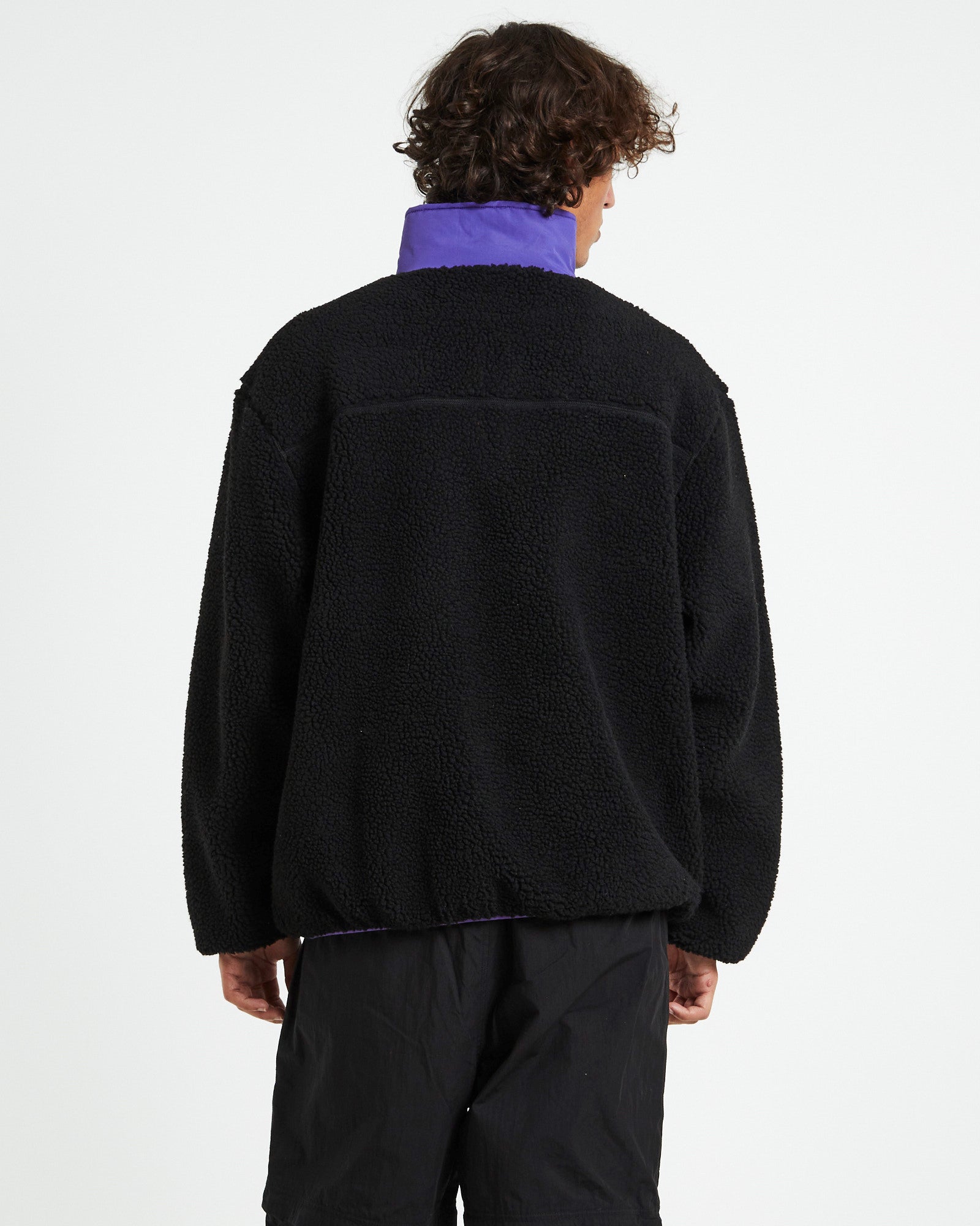 Cultures 1/4 Zip Sherpa Pullover Black BLACK